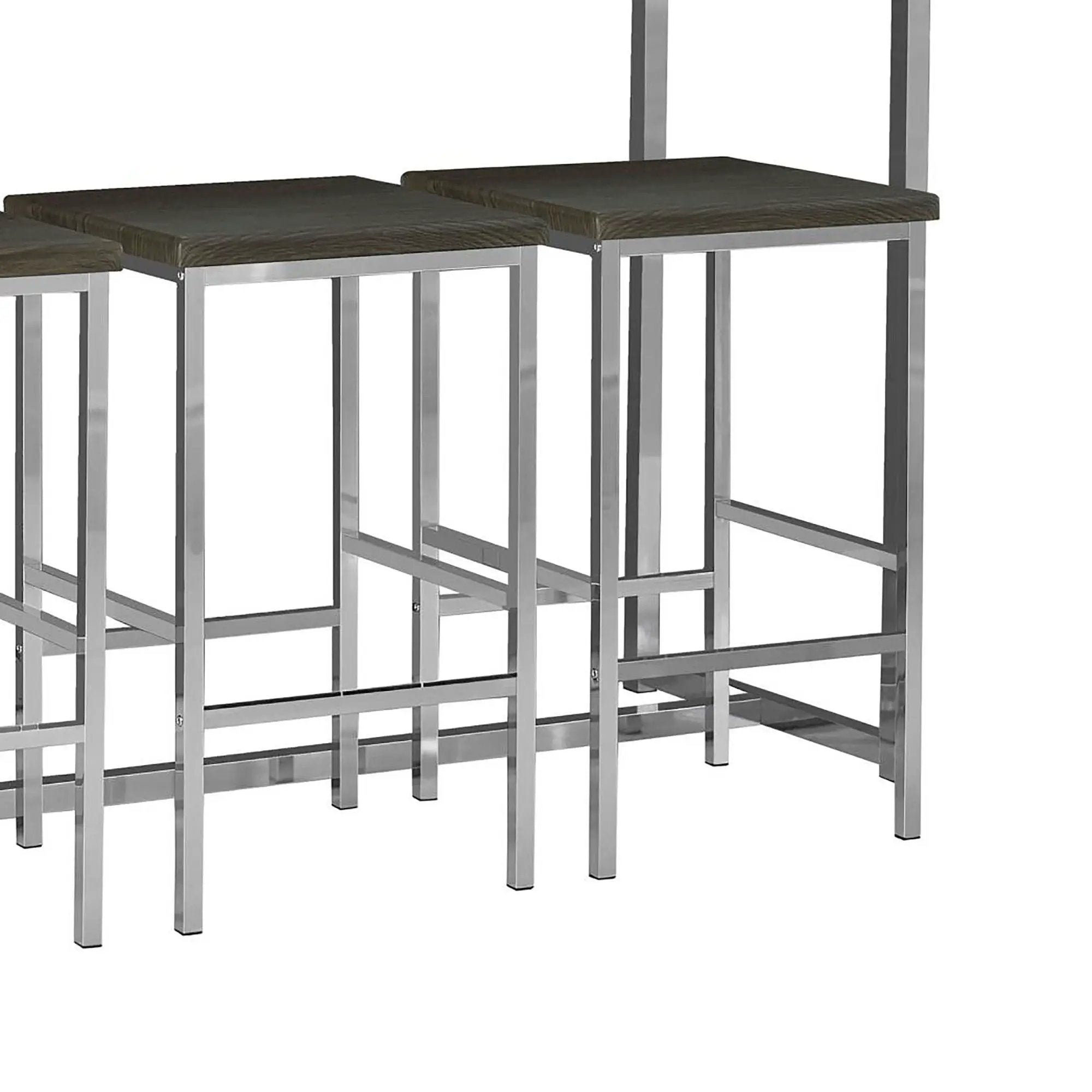 4 Piece Counter Table Set With Built In Power Outlet - Brown by HouseOfZazla