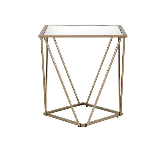 Fogya - End Table - Mirrored & Champagne Gold by Unique Piece Furniture