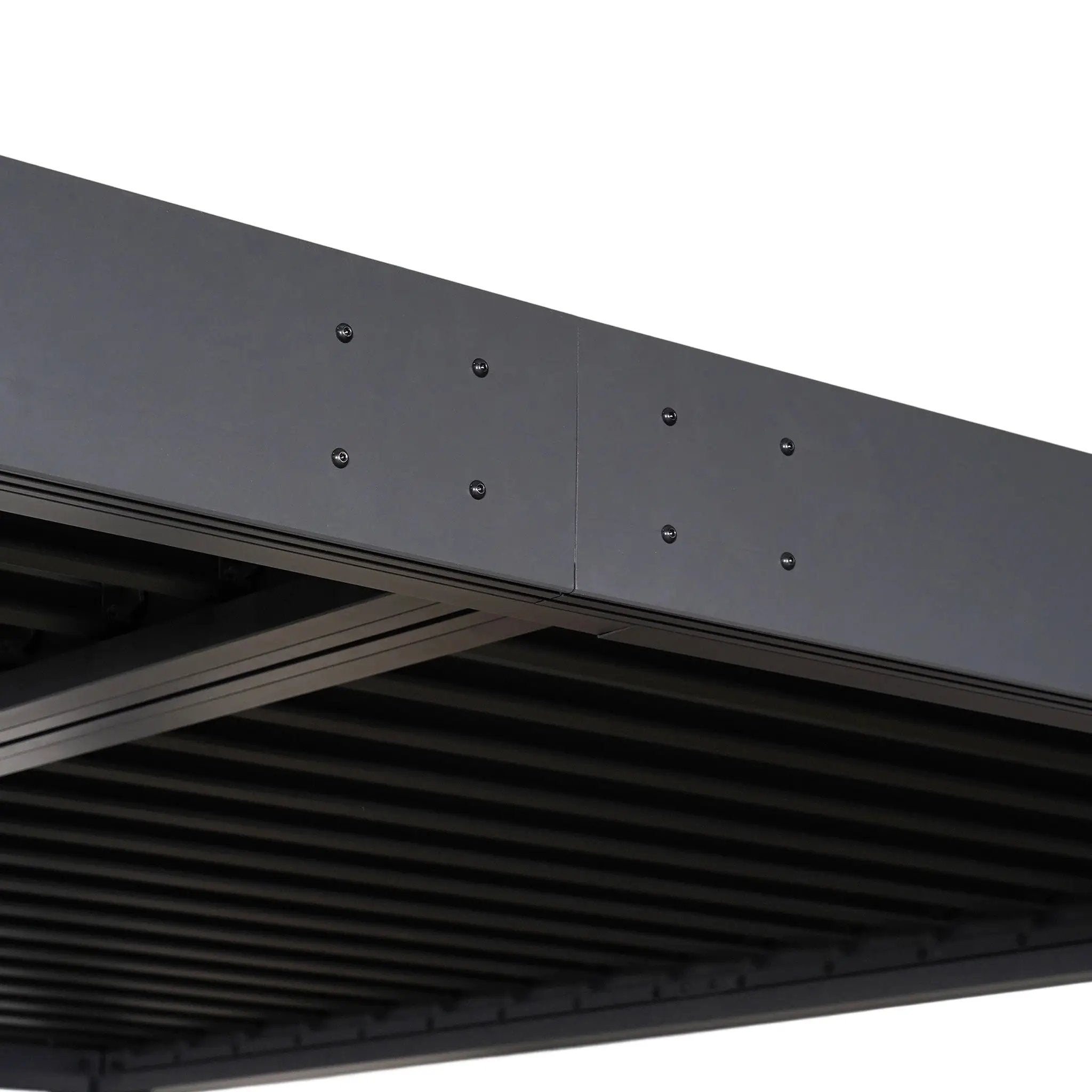 Byron Black Outdoor Pergola Aluminum with Adjustable Louvered Roof by HouseOfZazla