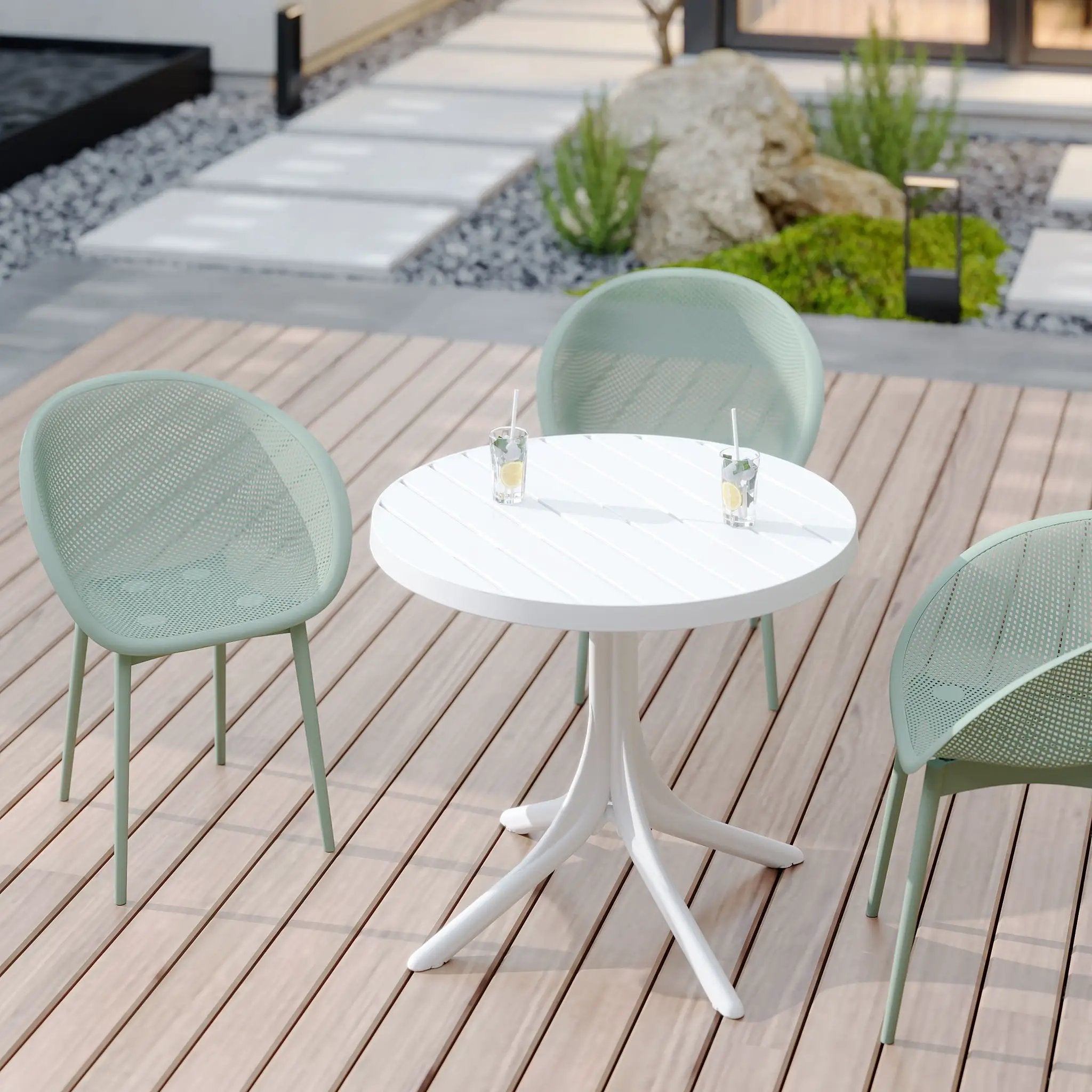 Modern Lounge Chair Set With Round Table by Unique Piece Furniture