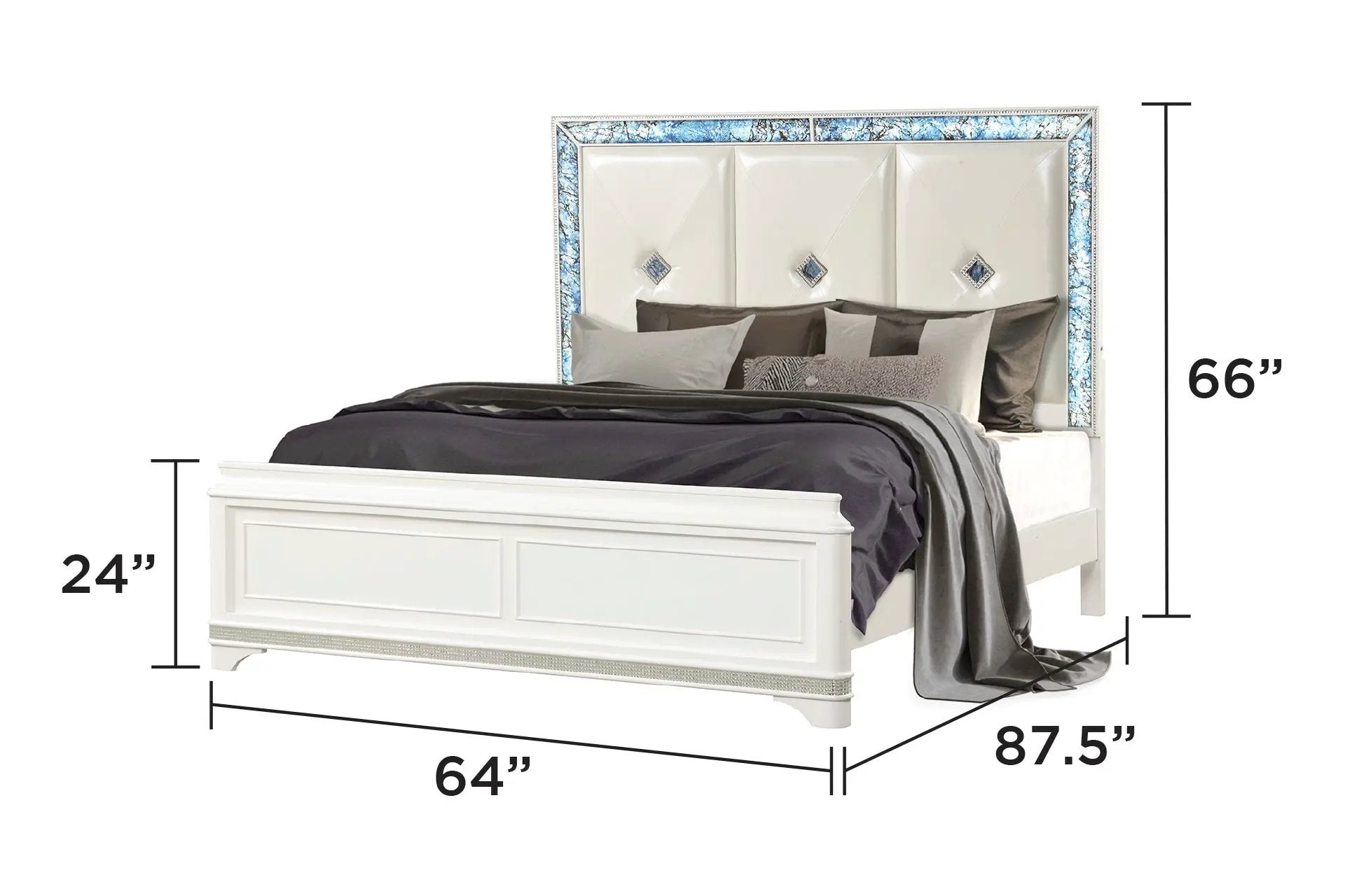 Laguna Modern Style 4 Pc Queen Upholstered Bedroom Set by HouseOfZazla