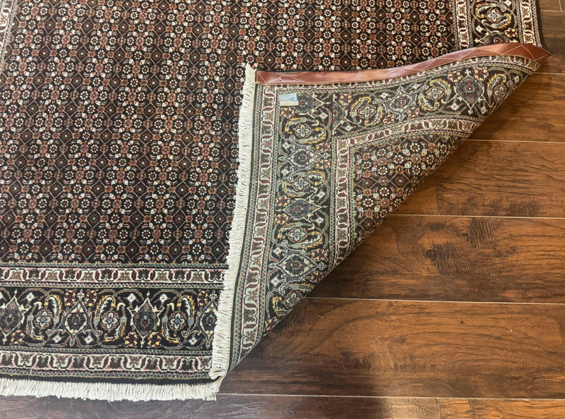 Persian Tabriz Rug 5x7, Black, Allover Pattern by Jewel Rugs