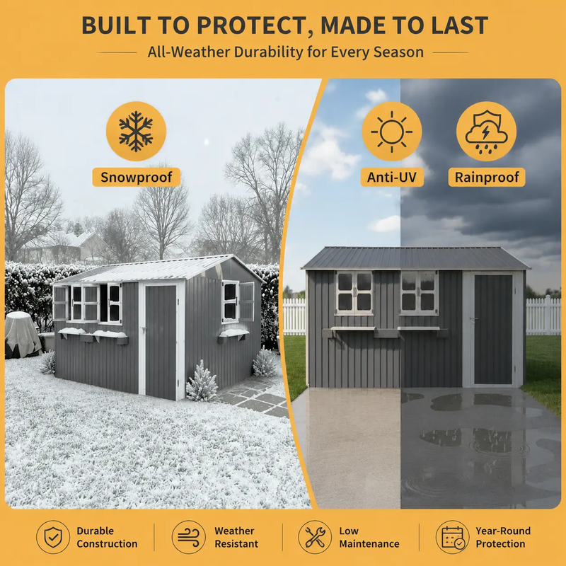 12x10 FT Outdoor Metal Storage Shed by HouseOfZazla