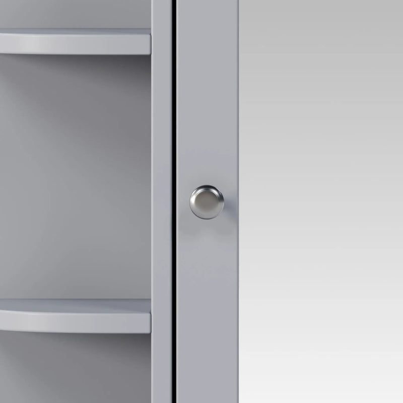 Bathroom Wall Storage Cabinet With Mirror And Adjustable Shelf, 6 Open Shelves by HouseOfZazla