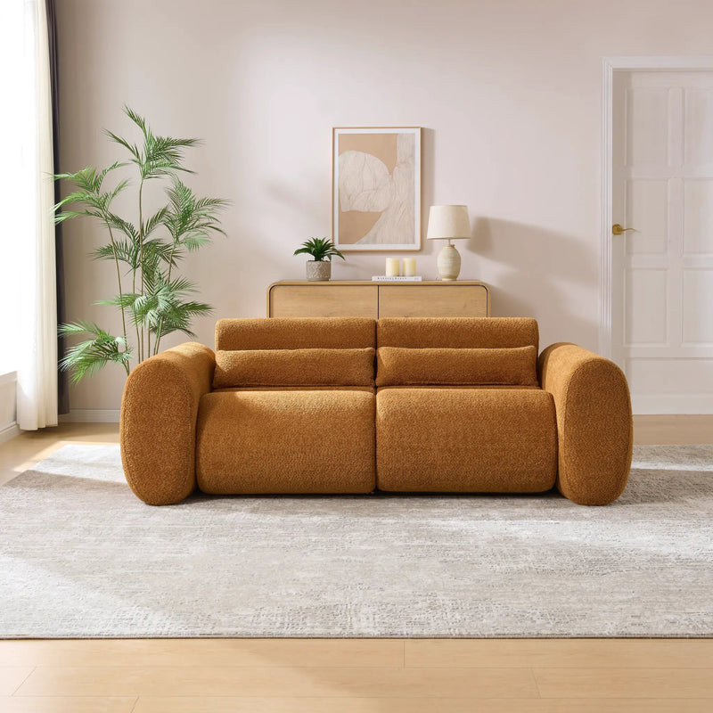 79 in. Round Arm Cloud Curved 3-Seater Modern Upholstered Boucle Sofa by HouseOfZazla