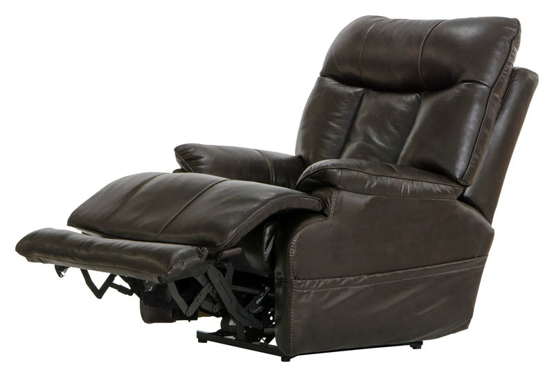 Naples - Power Lay Flat Recliner With Extended Ottoman - Chocolate by Unique Piece Furniture