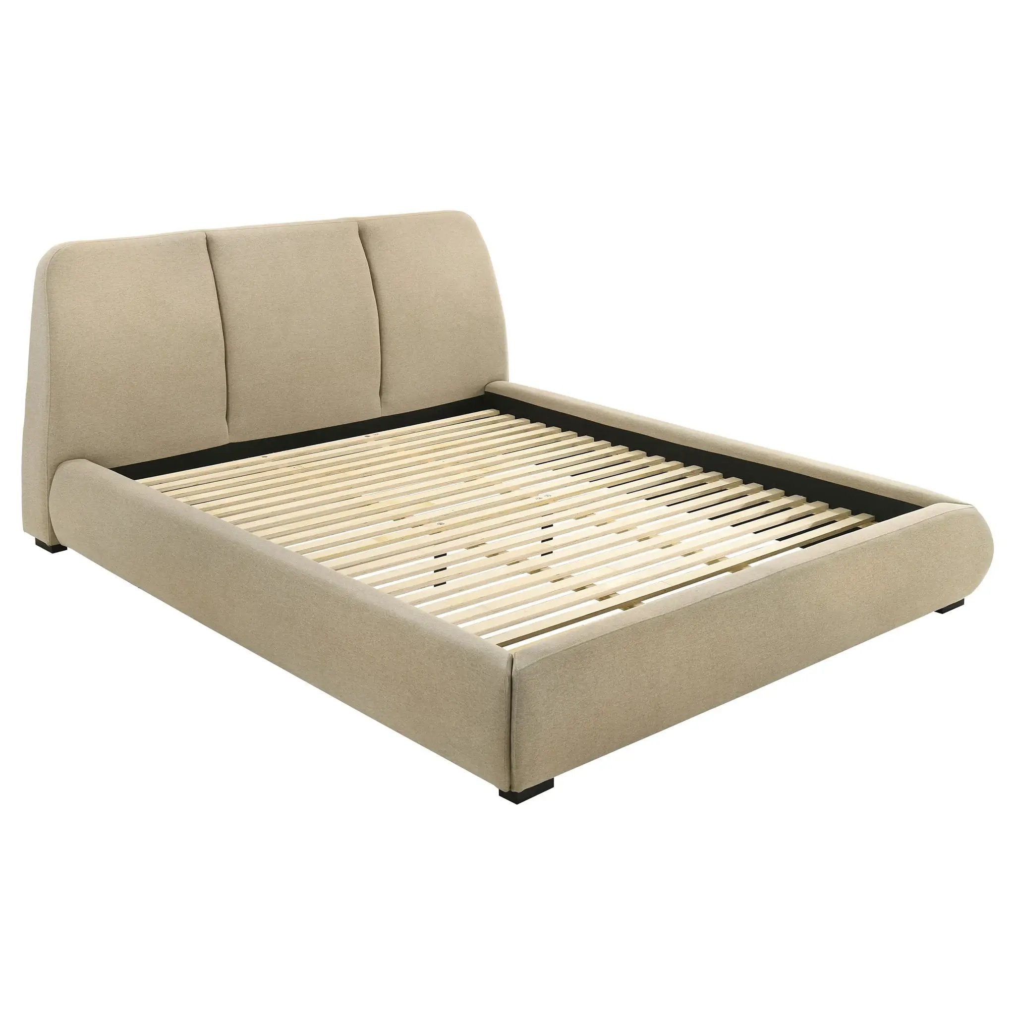 Mokena 46-inch Upholstered California King Platform Bed Brown by Unique Piece Furniture