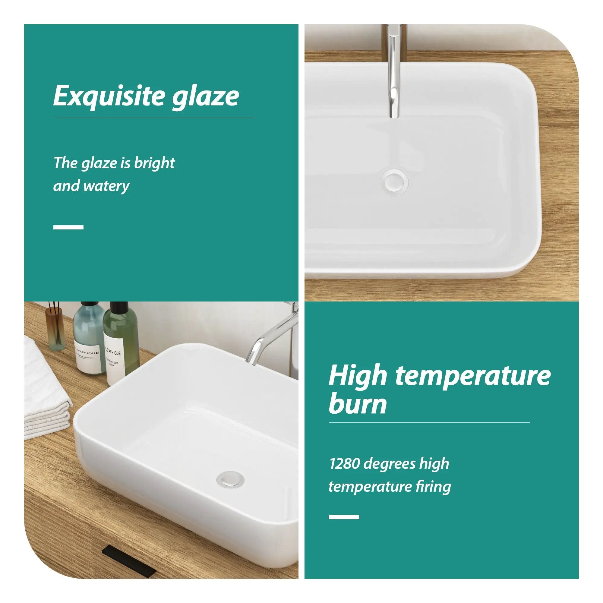Rectangular Vessel Bathroom Sink, Modern - White by HouseOfZazla