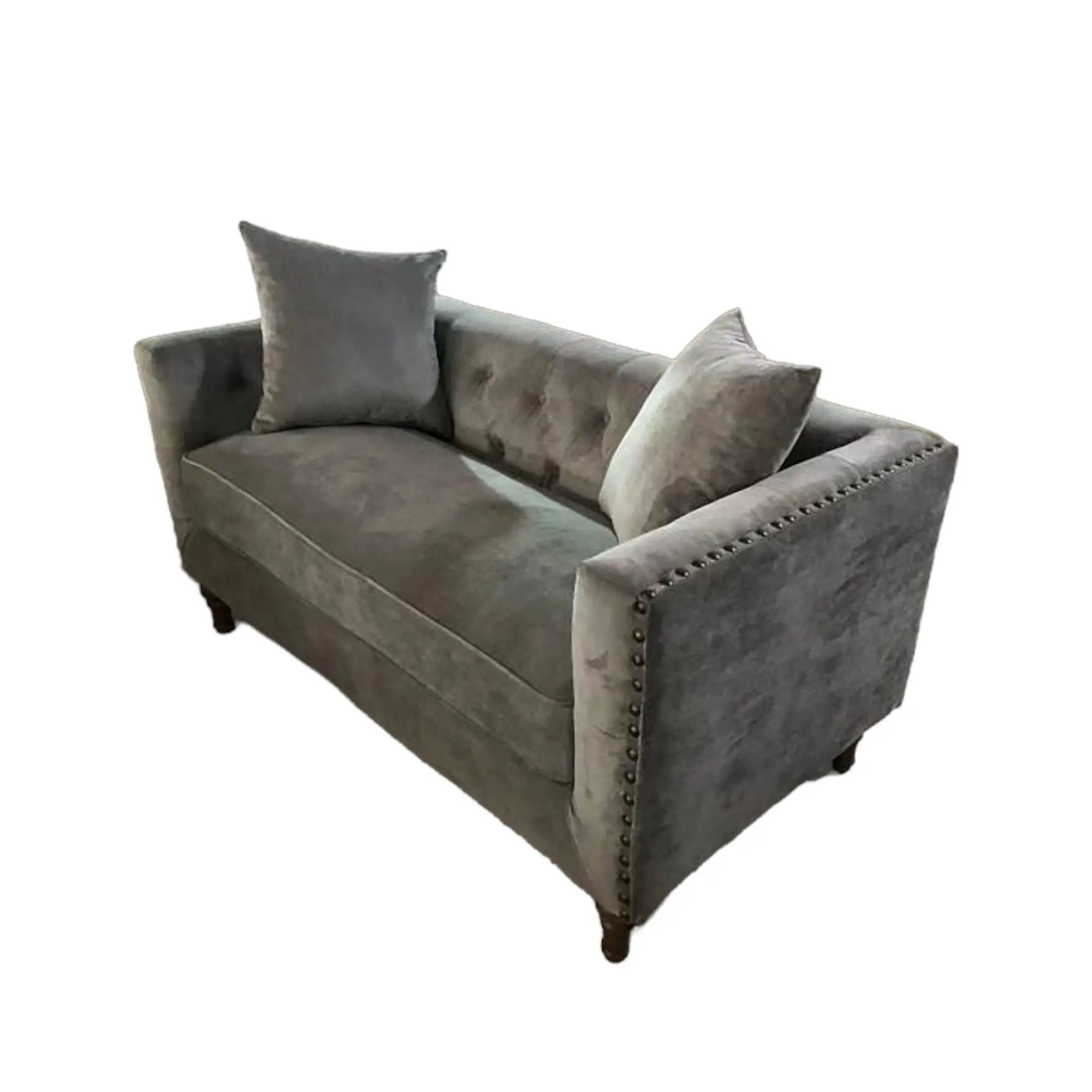 Sidonia - Loveseat With 2 Pillows - Gray by HouseOfZazla