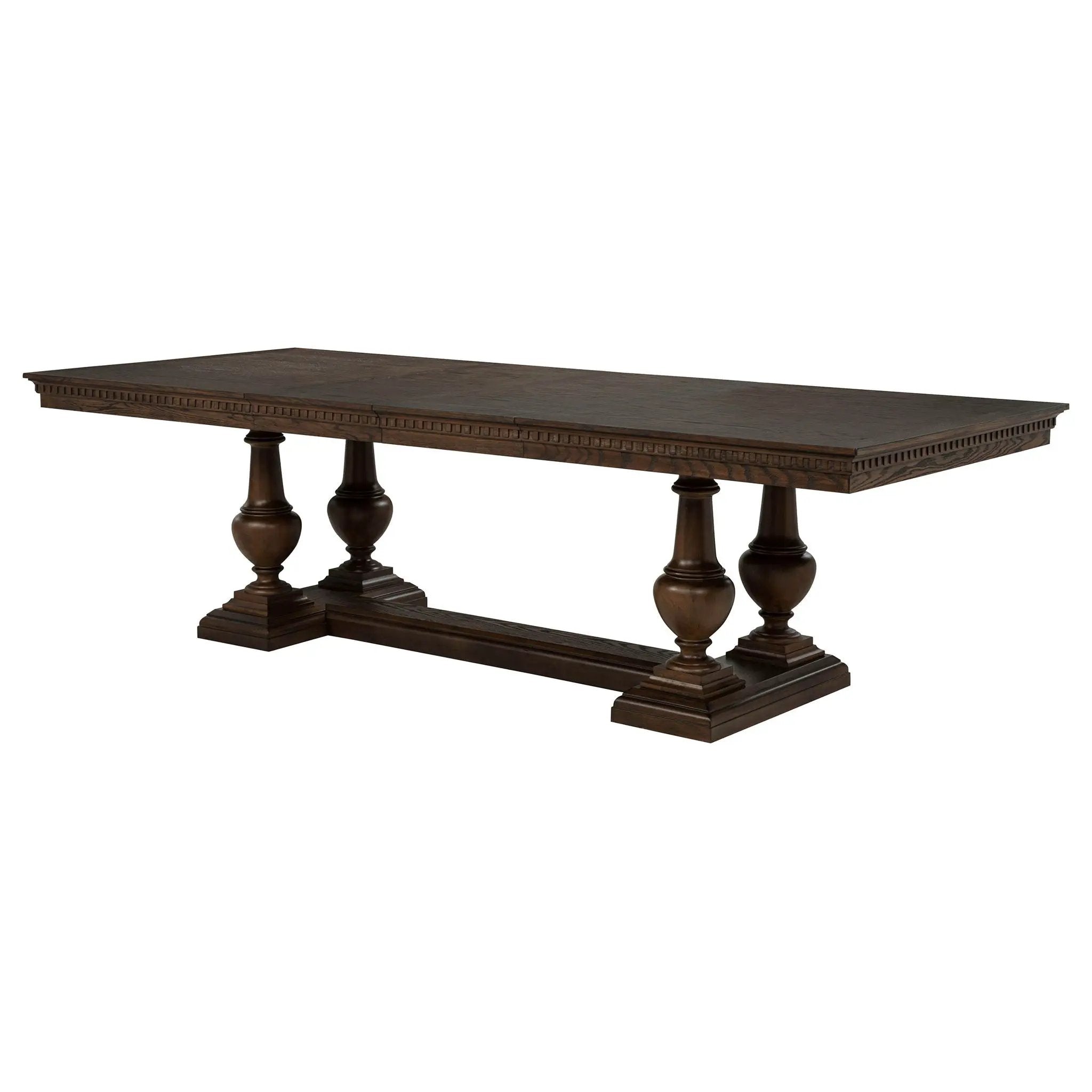 Ridgewell Rectangular Trestle Dining Table Dark Oak by Unique Piece Furniture