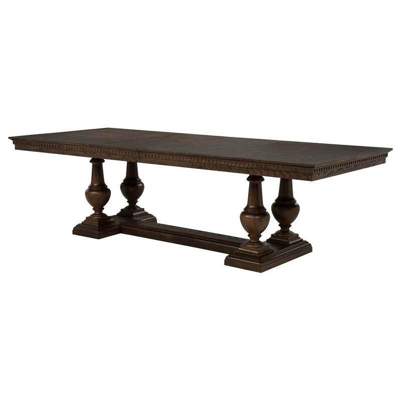 Ridgewell Rectangular Trestle Dining Table Dark Oak by Unique Piece Furniture