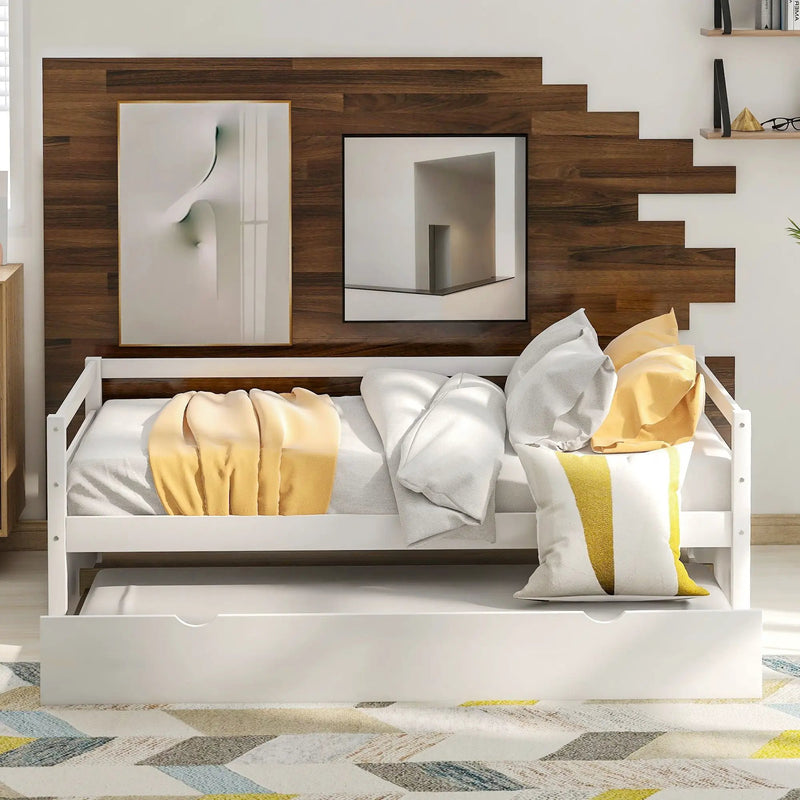 Twin Daybed With Trundle Frame Set by HouseOfZazla