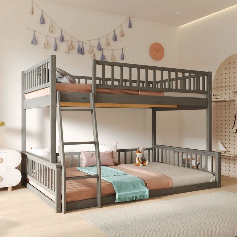 Bunk Bed With Ladder And Guardrails by Unique Piece Furniture