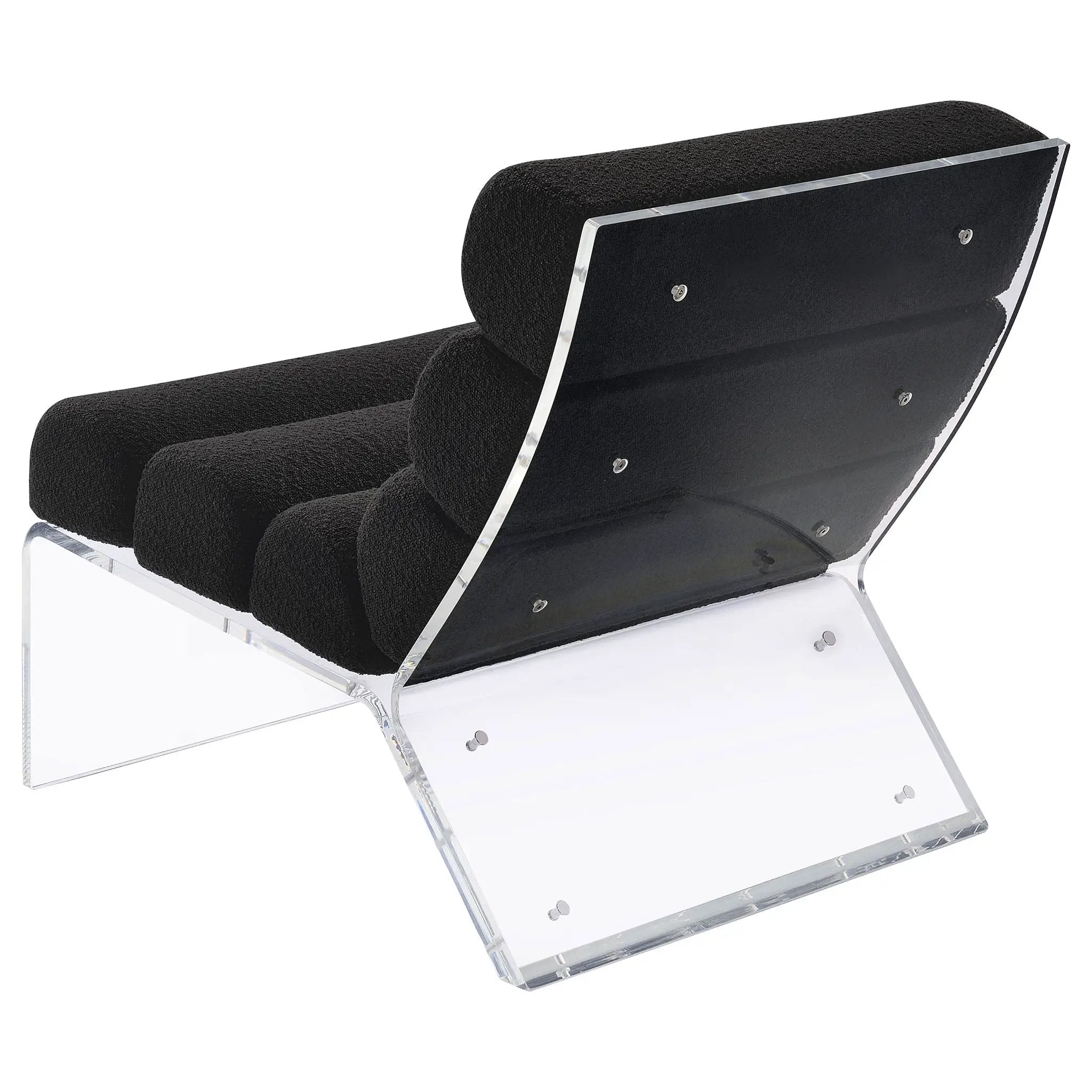 Serreta Boucle Upholstered Armless Acrylic Chair Black by Unique Piece Furniture