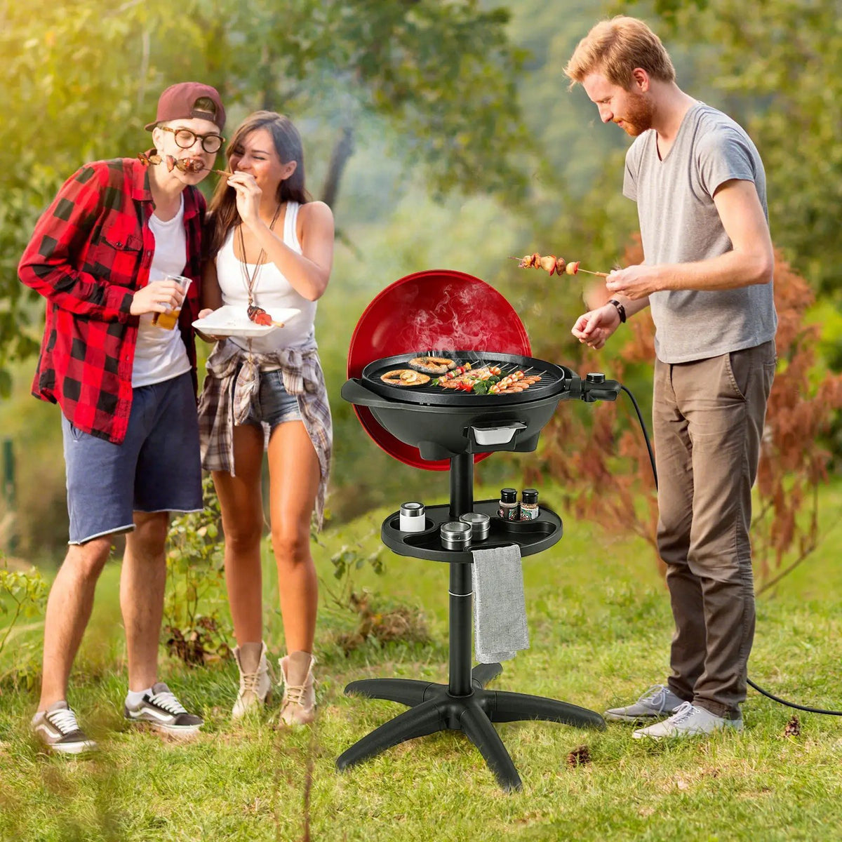 1350 W Outdoor Electric BBQ Grill with Removable Stand Easy to Install by DirectDeals