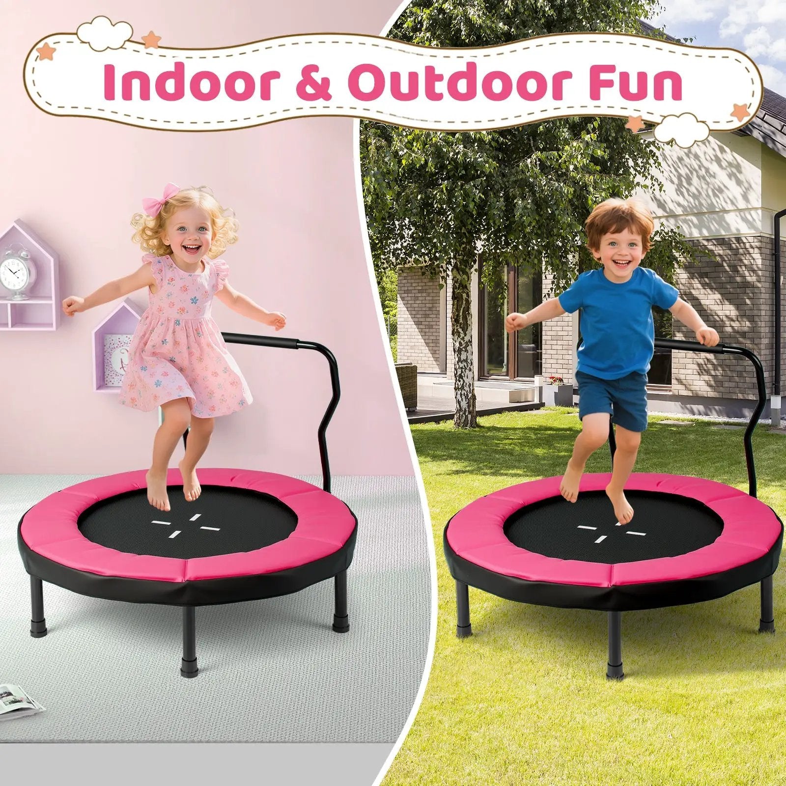 40 Inch Trampoline for Kids Indoor Outdoor Fitness Trampoline by DirectDeals