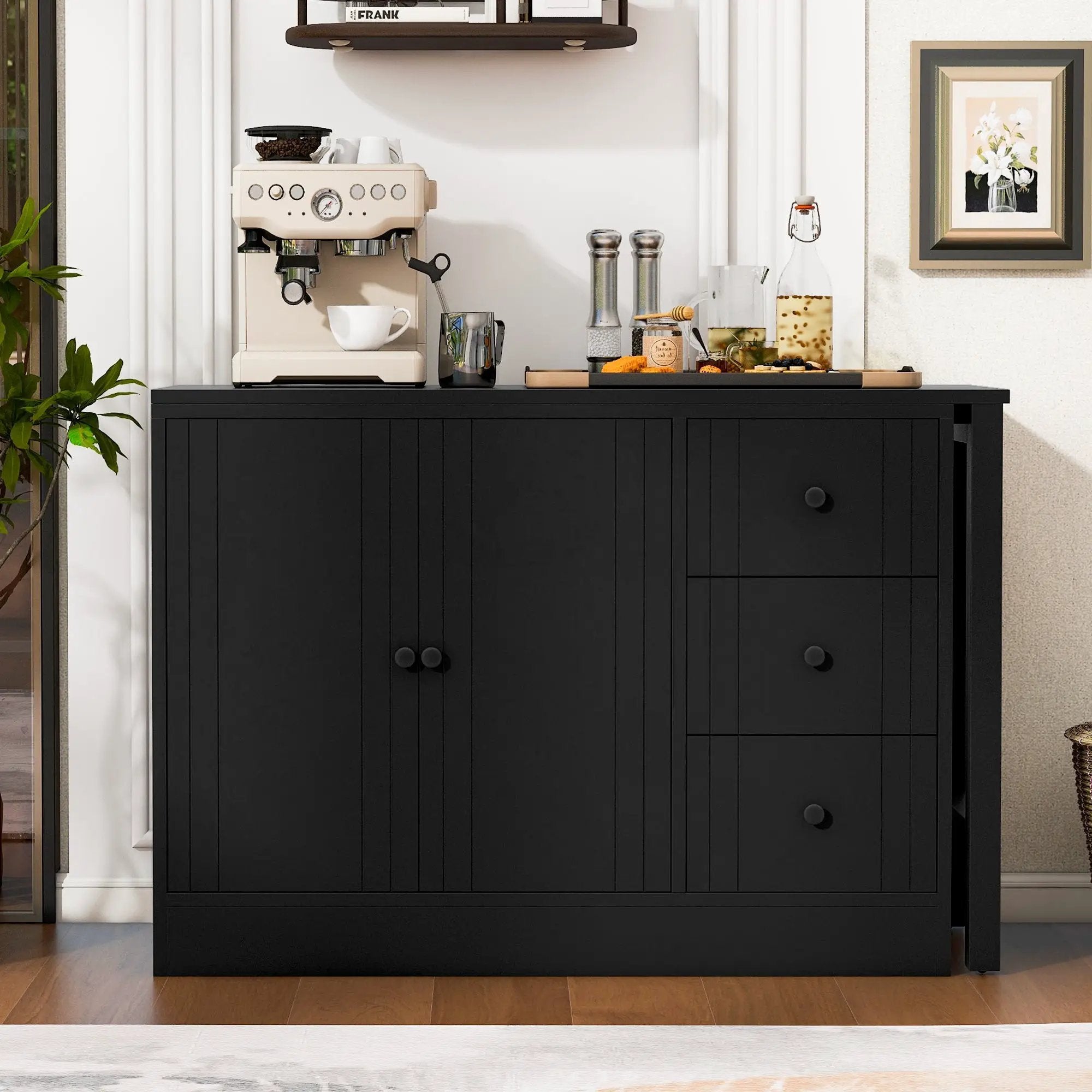 U Style 89.7'' Wooden Sideboard with Extendable Table by HouseOfZazla
