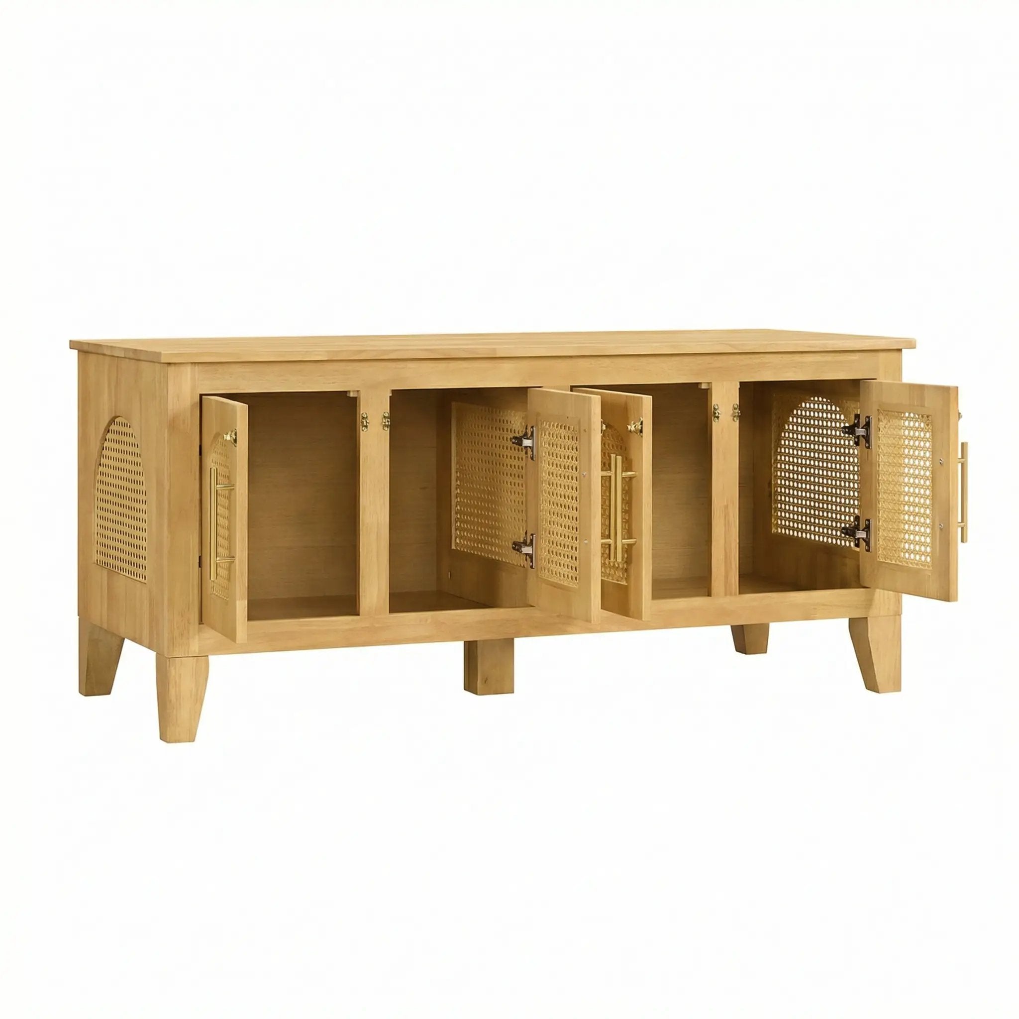 Lars Indoor Rattan Decorated Rubber Wood Dog Crate Cabinet by HouseOfZazla