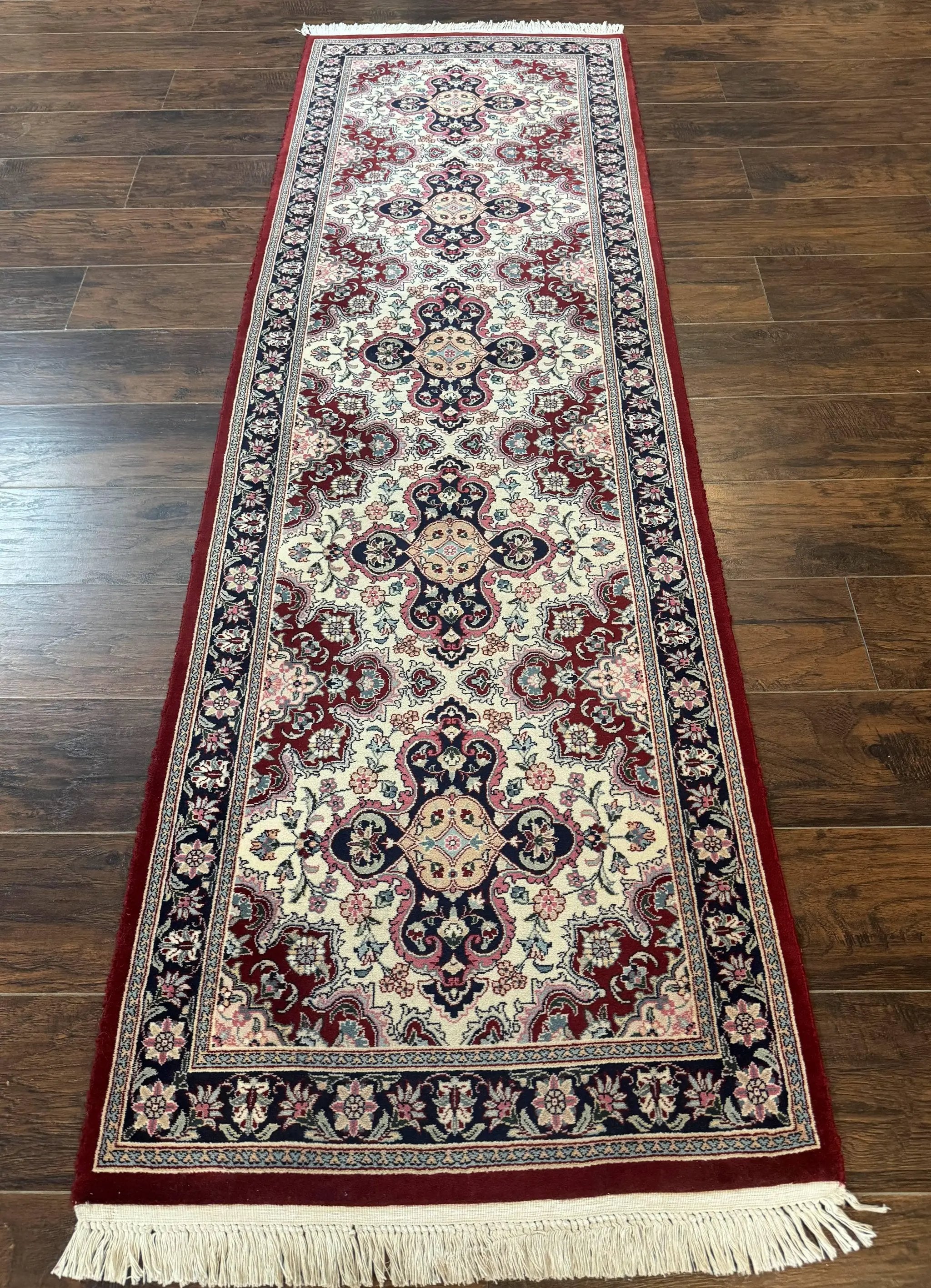 Sino Persian Runner Rug 2.7 x 8, Floral, Handmade, 250 KPSI by Jewel Rugs