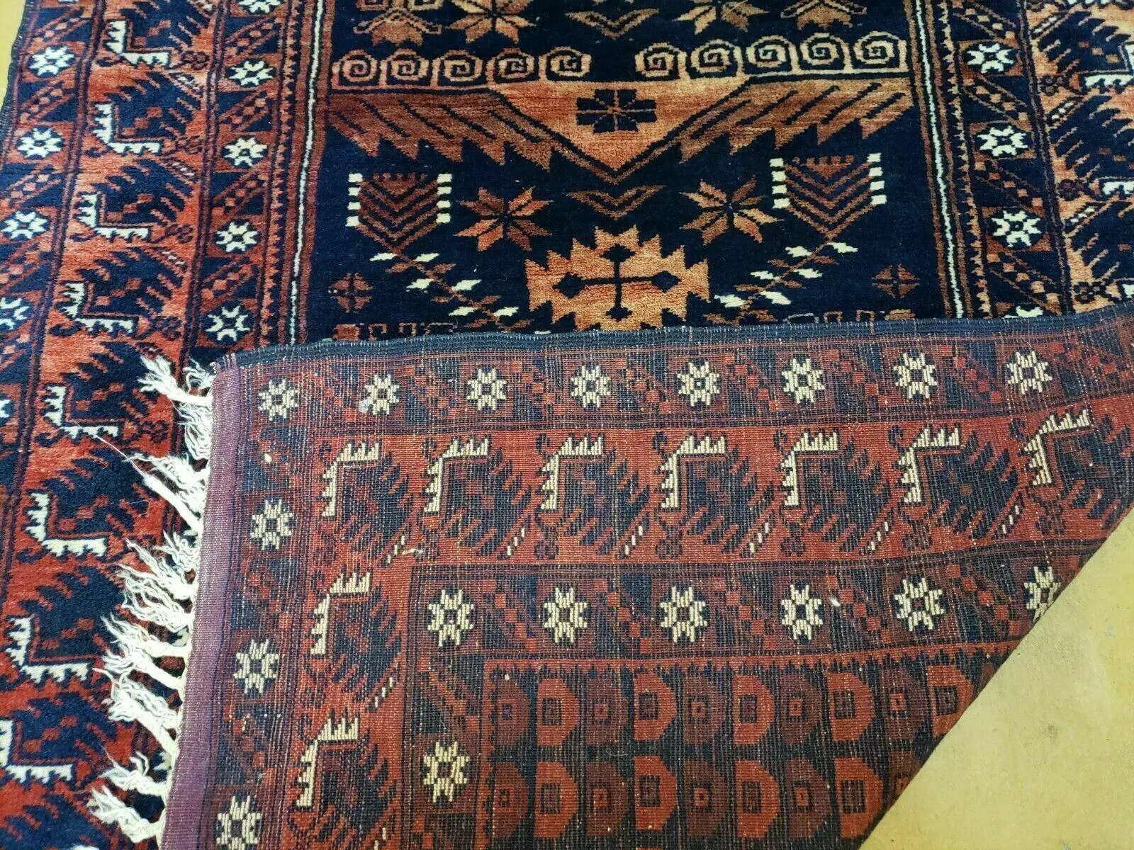 3' 4" X 5' 6" Vintage Handmade Pakistan Balouchi Balouch Tribal Wool Rug Nice by Jewel Rugs