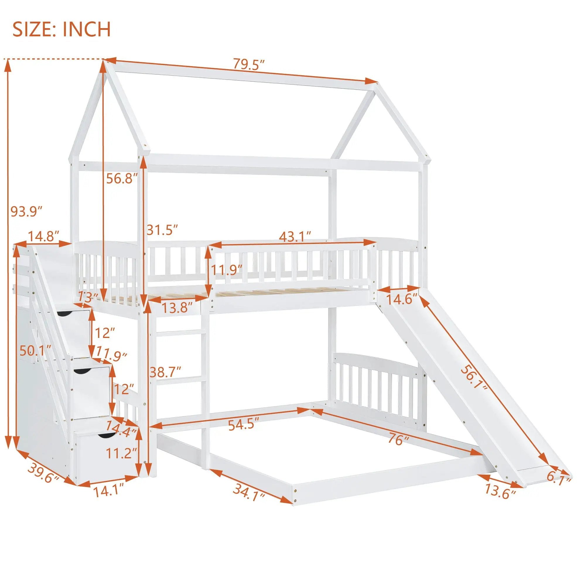 House Bunk Bed With Slide by HouseOfZazla