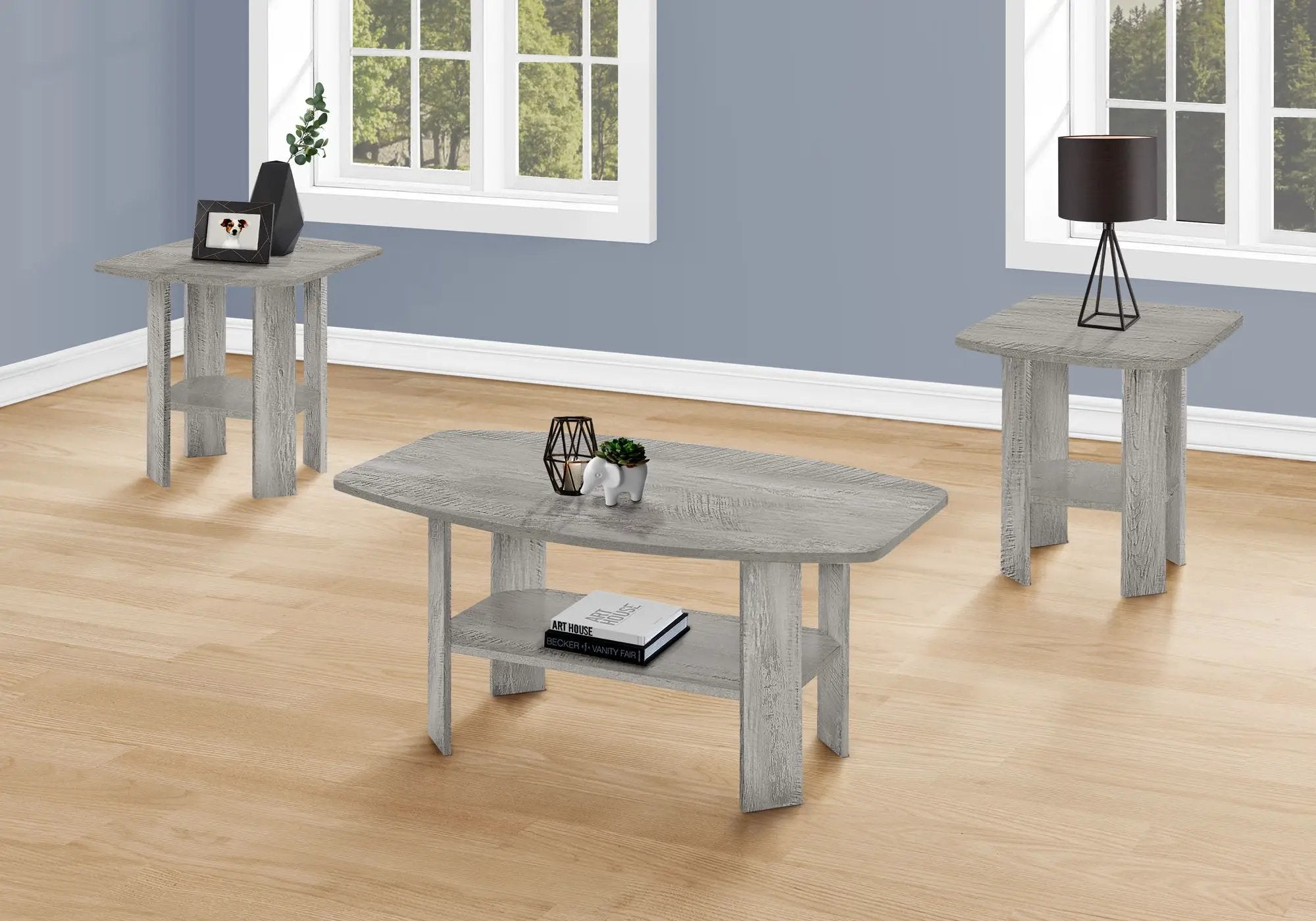 Table Set, Coffee, End, Side, Accent For Living Room (Set of 3) by HouseOfZazla