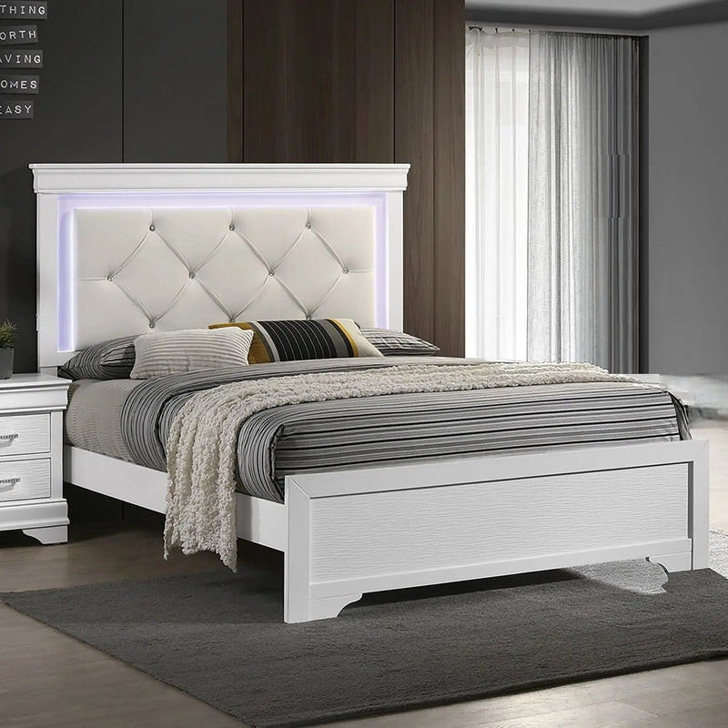 3 Piece Bedroom Set With LED Lighting, 2 Nightstands by HouseOfZazla