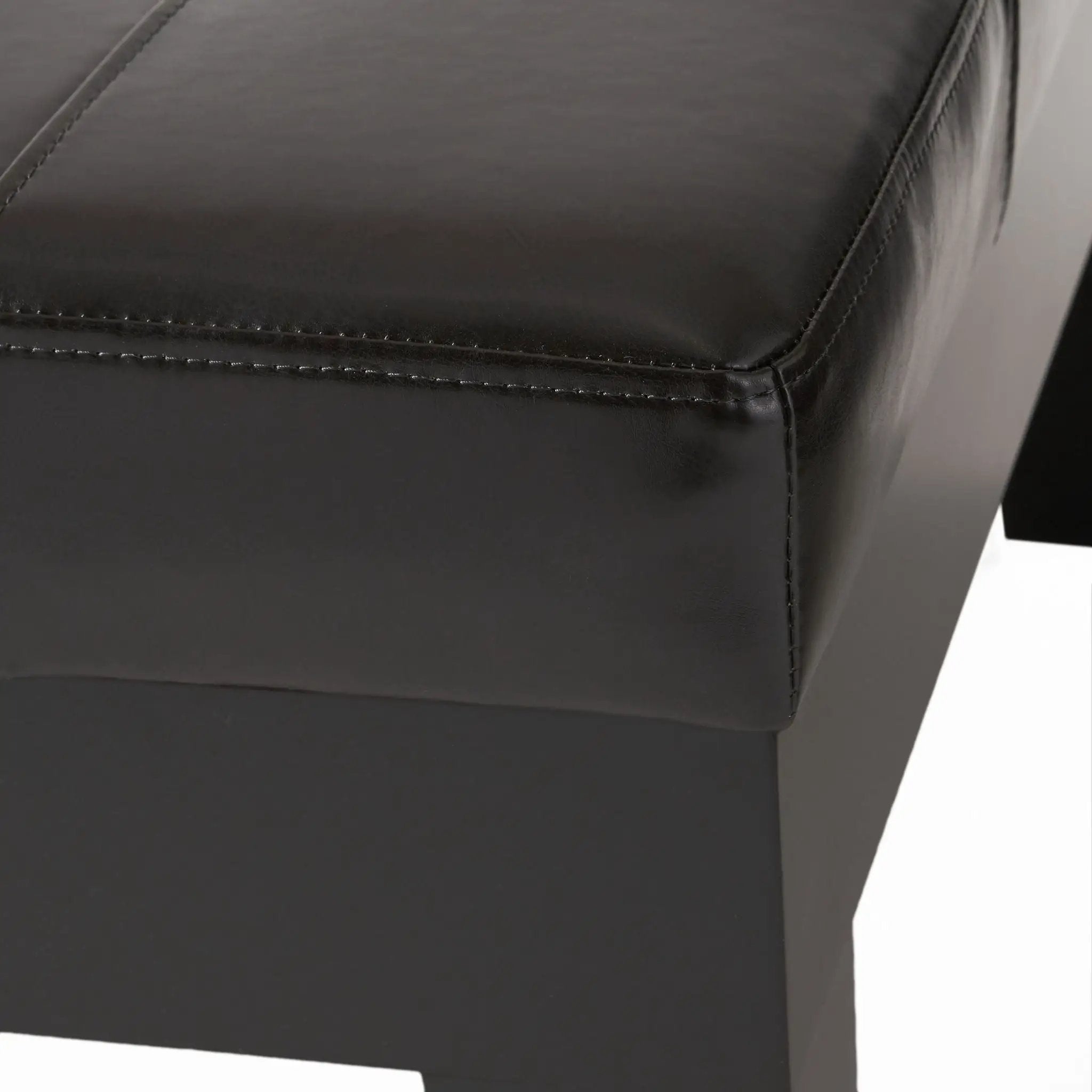 Chatham Ottoman With Drawer Leather Storage Solution - Dark Coffee by HouseOfZazla