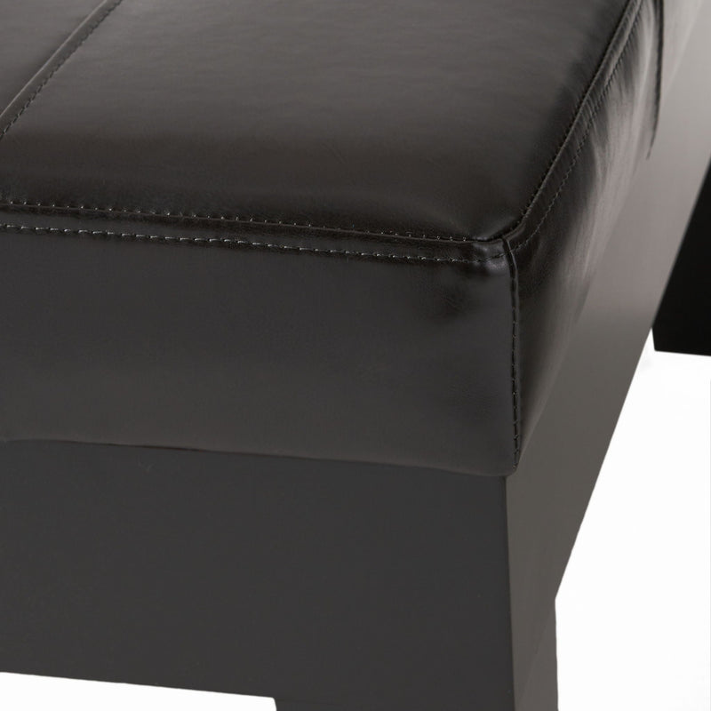 Chatham Ottoman With Drawer Leather Storage Solution - Dark Coffee by HouseOfZazla