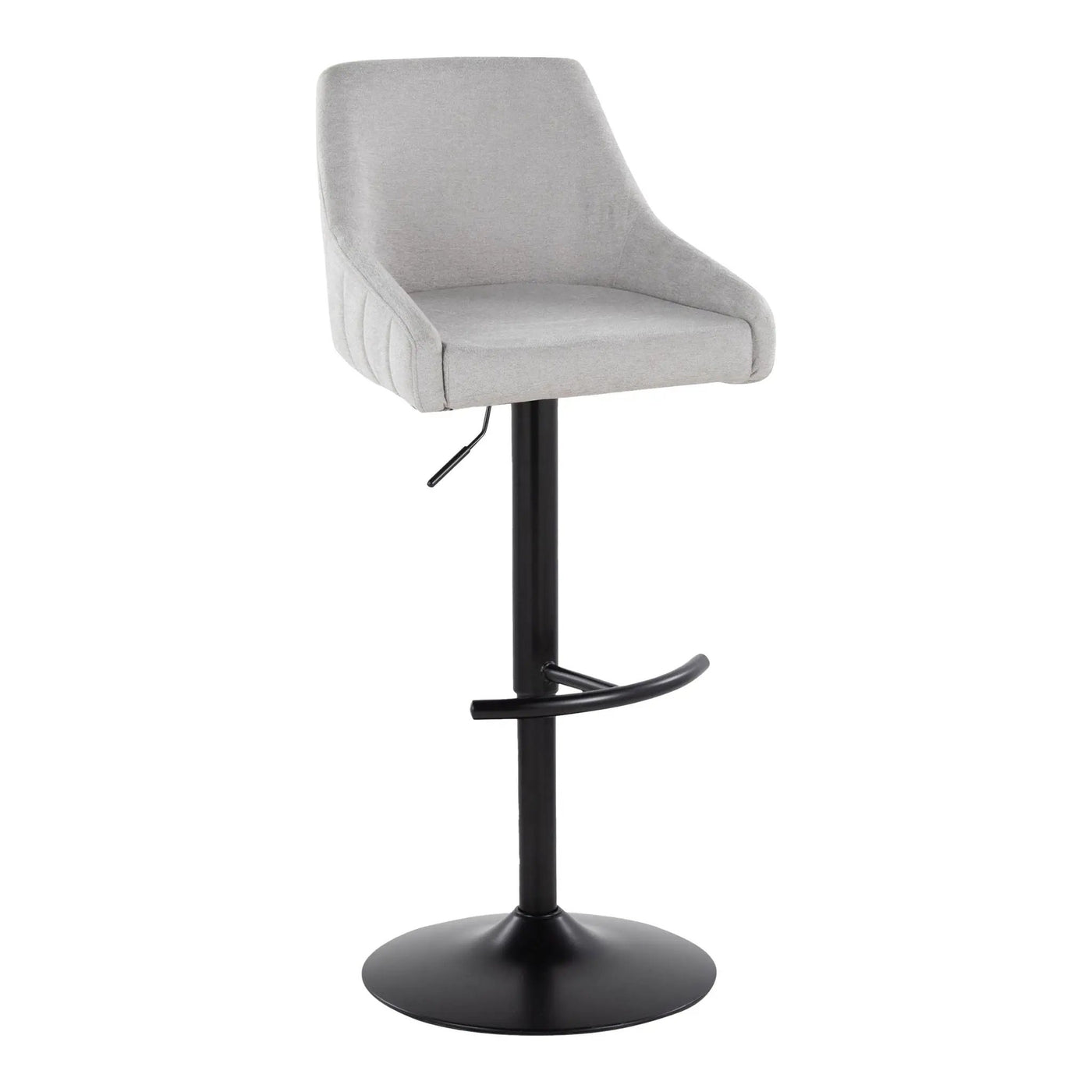 Hannah - Transitional Adjustable Barstool With Swivel With Rounded T Footrest (Set of 2) by HouseOfZazla
