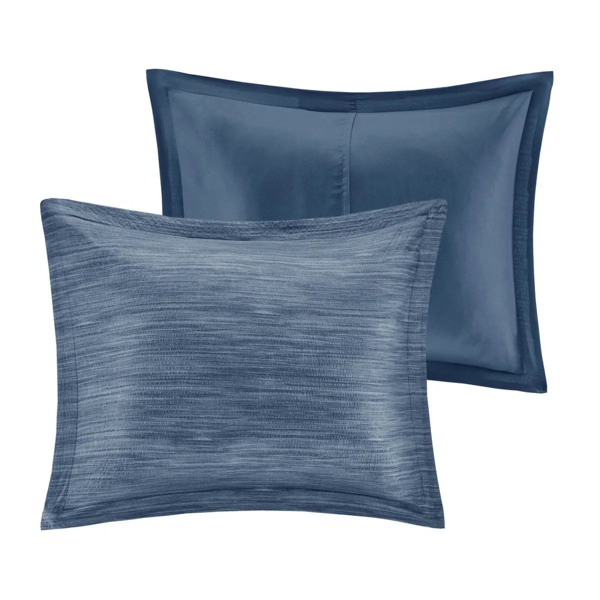 7 Piece Printed Seersucker Comforter Set Navy Queen by HouseOfZazla