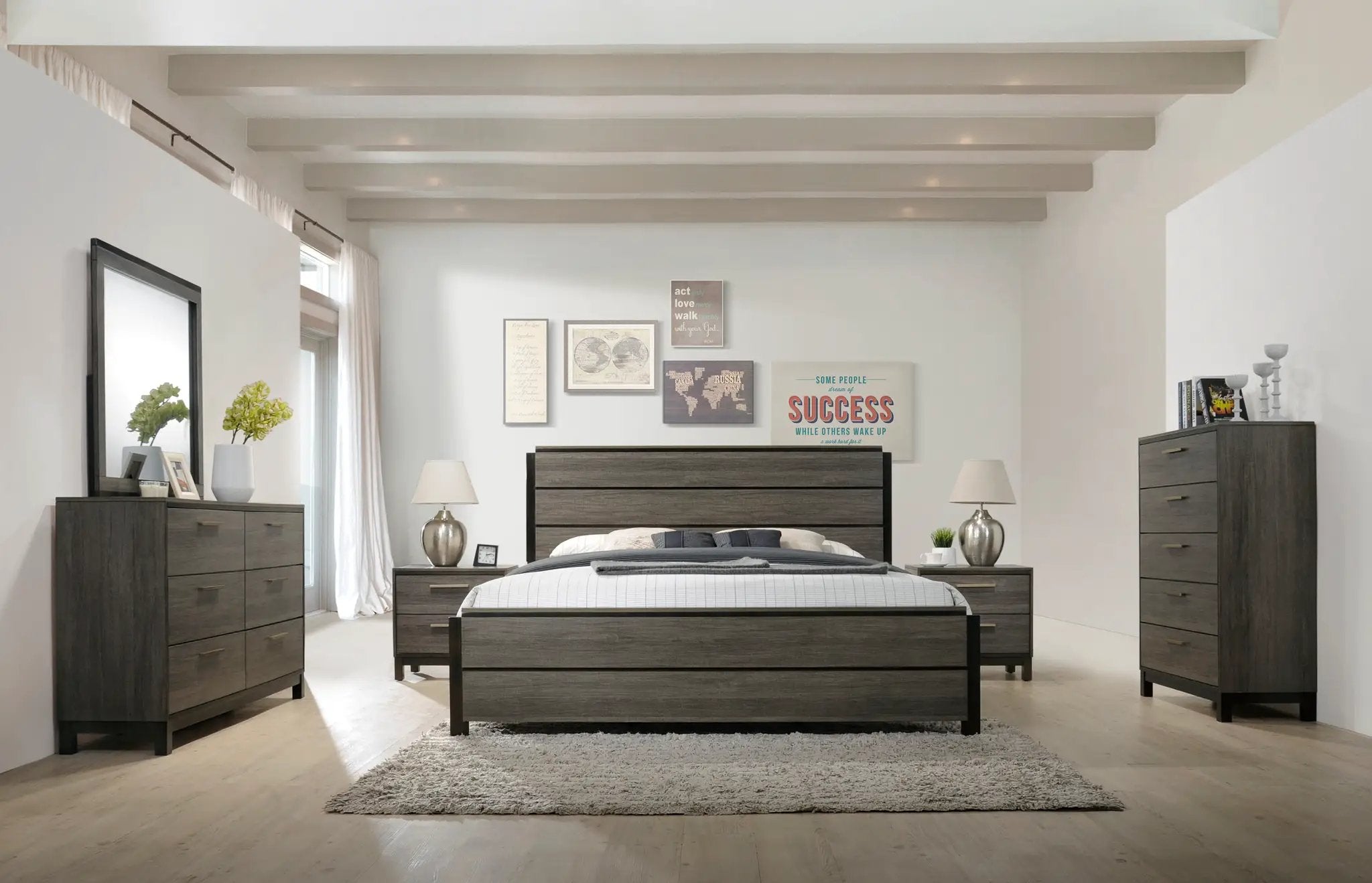 Ioana Contemporary Wood Panel Bed by HouseOfZazla