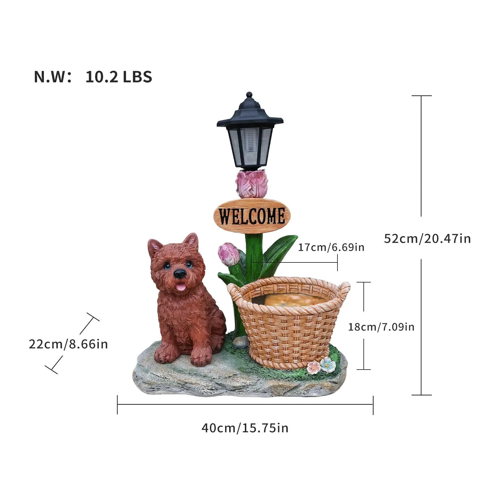 Sitting Puppy Solar Planter Outdoor Statue by HouseOfZazla