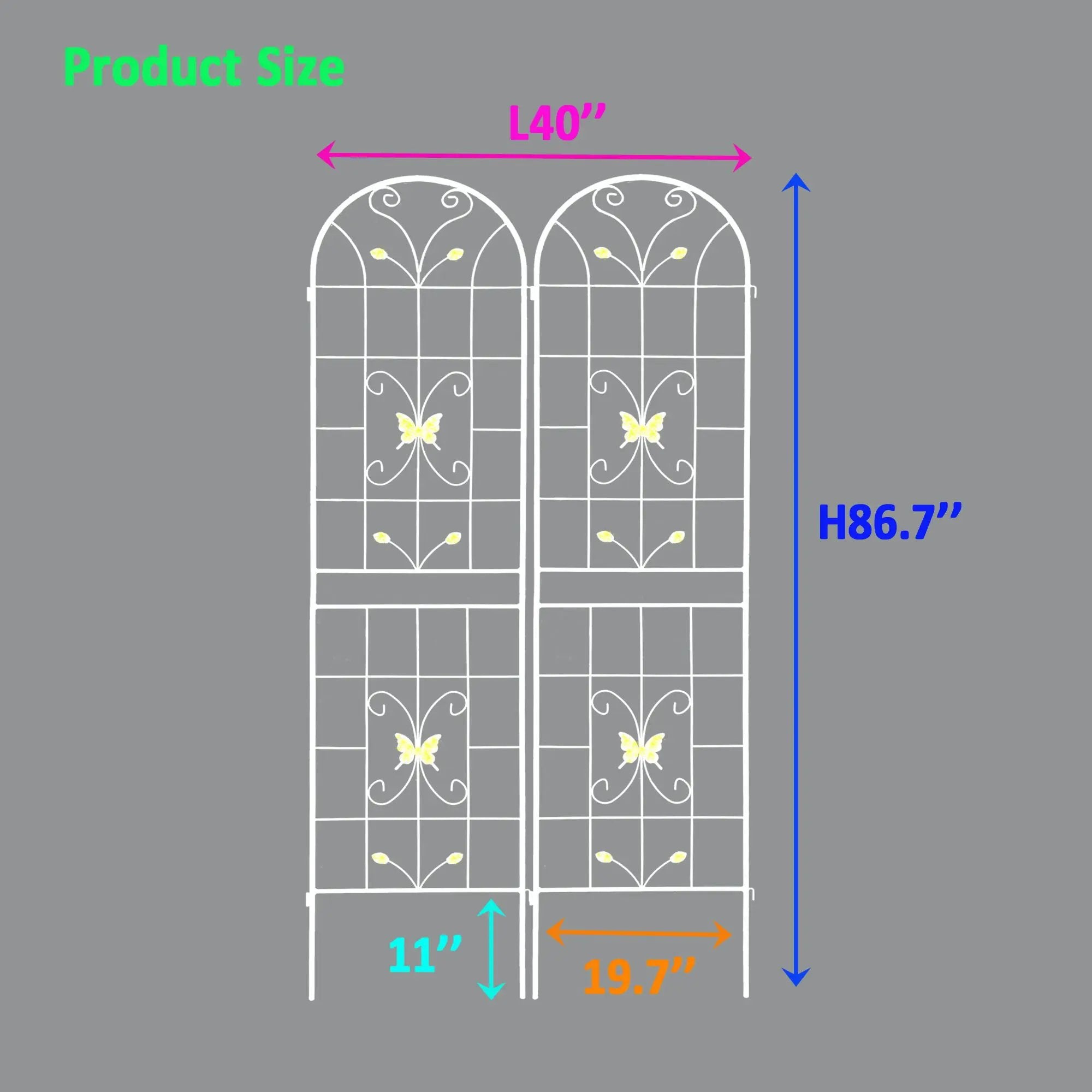 Garden Metal Trellis Rustproof Trellis For Climbing Plants Outdoor Flower Support by HouseOfZazla