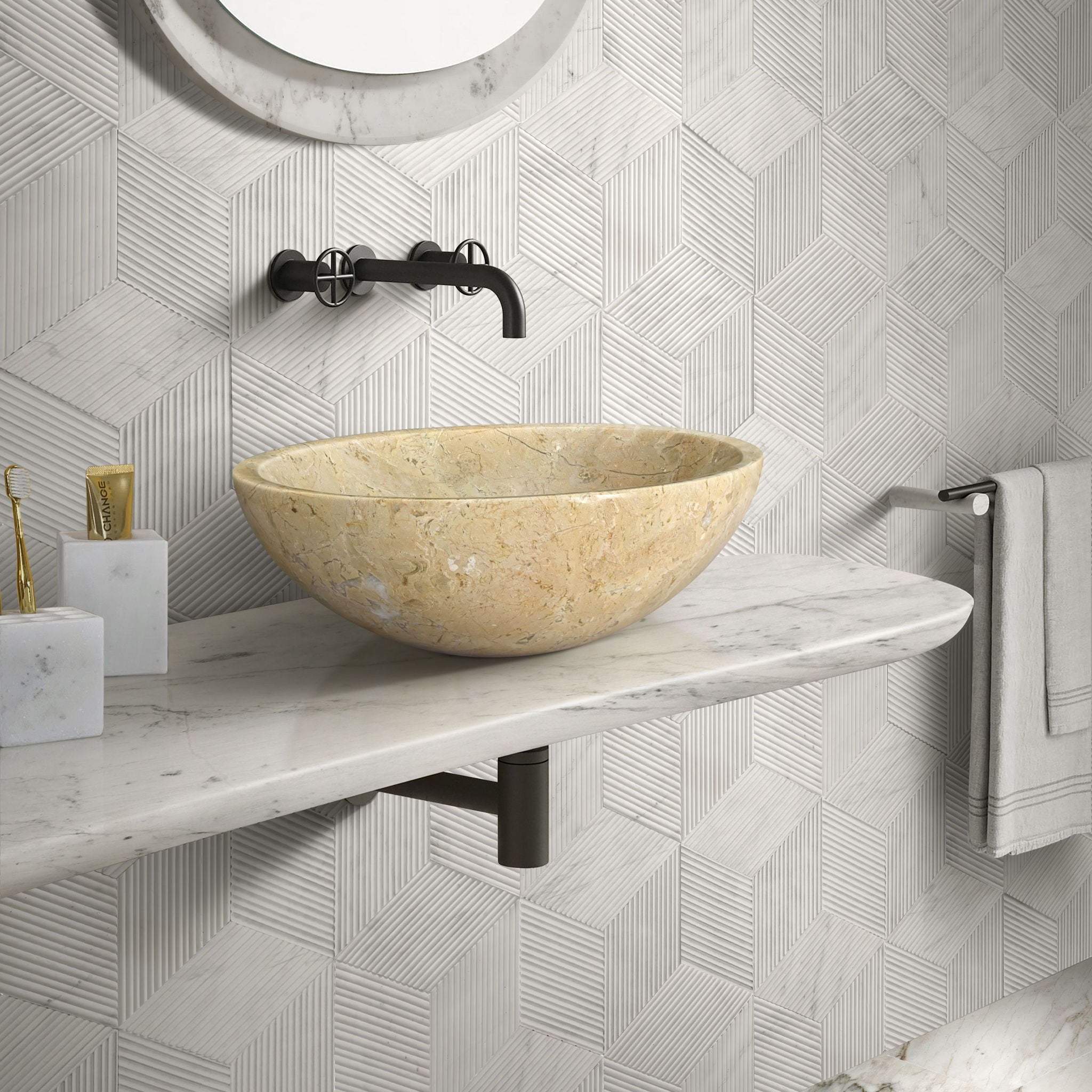 Bathroom Vessel Sink, Circular Design by HouseOfZazla