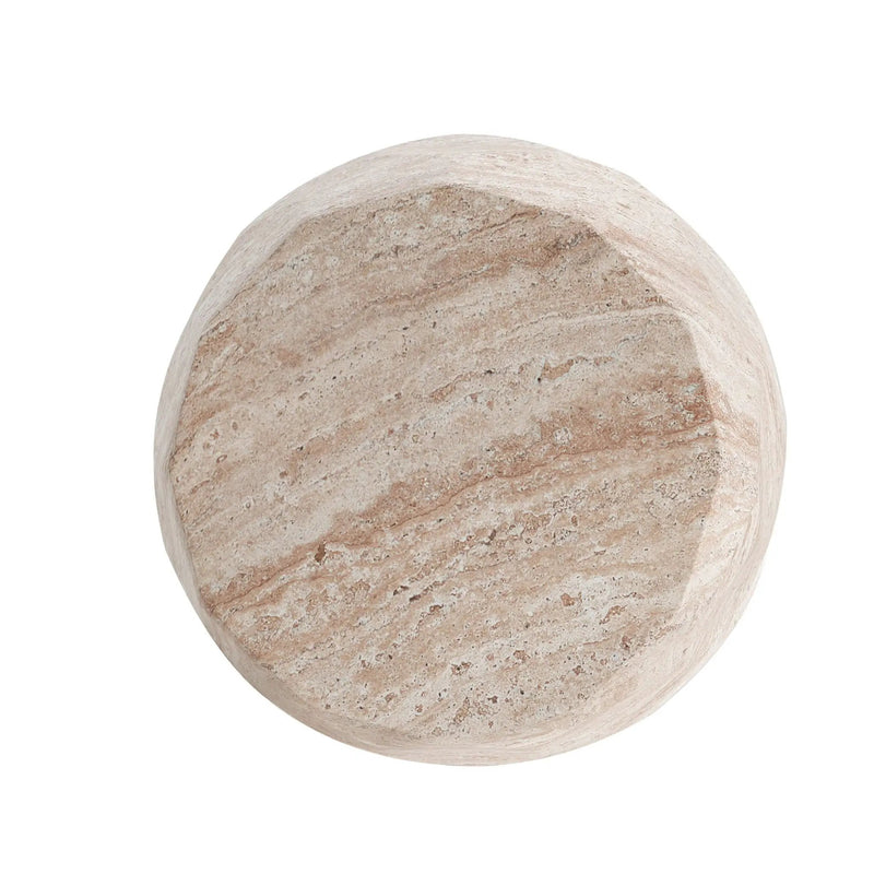 Travertine Lightweight Concrete Side Table For Indoor / Outdoor Use - Beige by HouseOfZazla