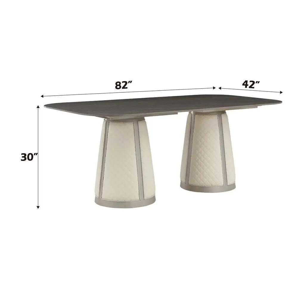 Kasa - Dining Table - Sintered Stone Top & Champagne by Unique Piece Furniture
