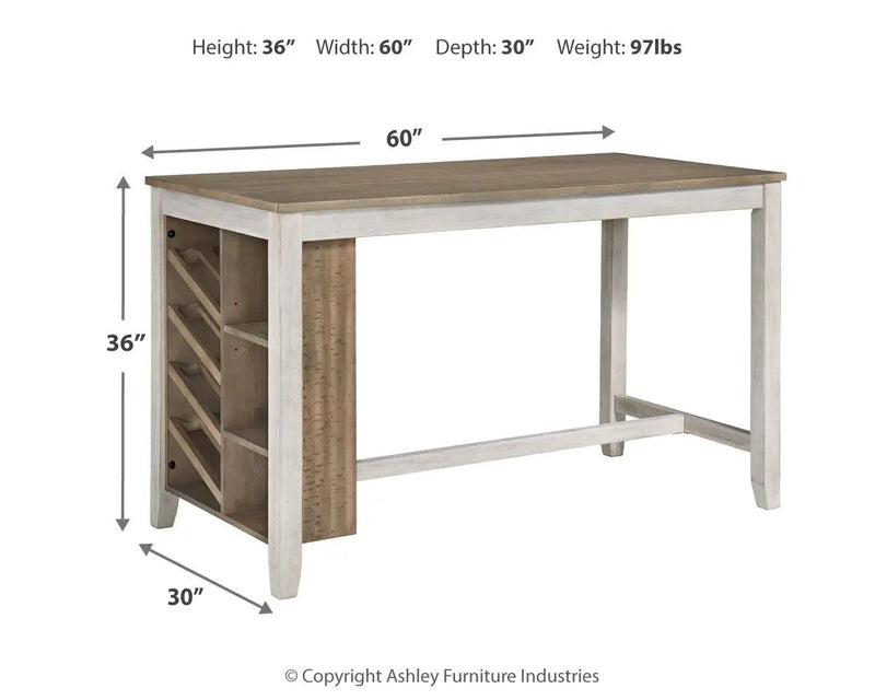 Skempton - Rectangular Counter Table With Storage - White by Unique Piece Furniture