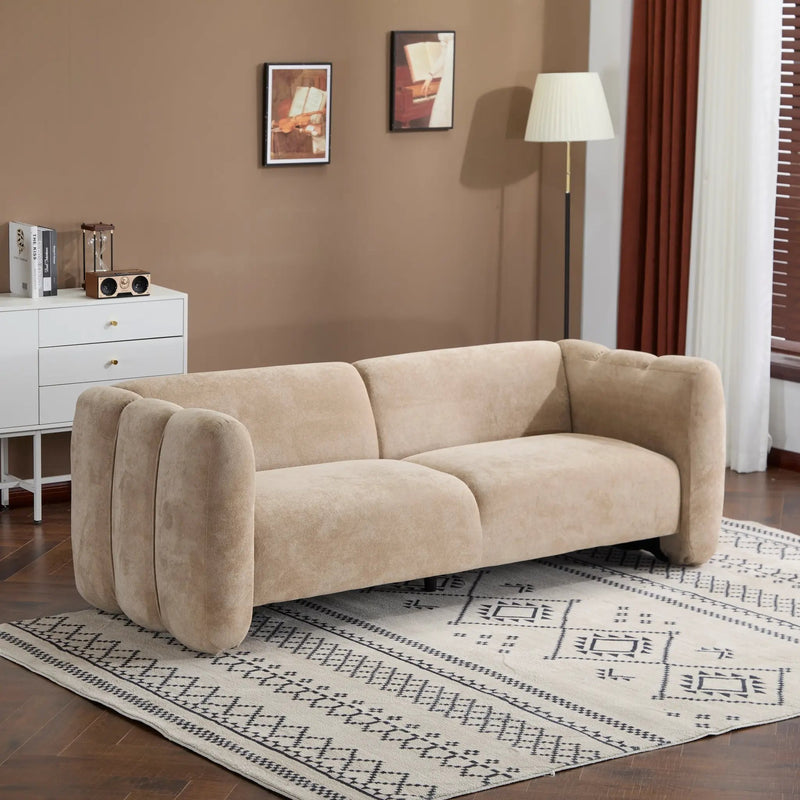 Tonson 83" 3-Seater Velvet Sofa, Wave Design by HouseOfZazla