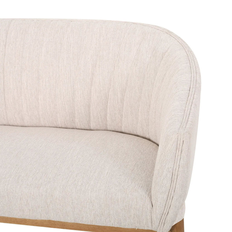 Mid Century Modern Loveseat With Channel Stitched Backrest by HouseOfZazla
