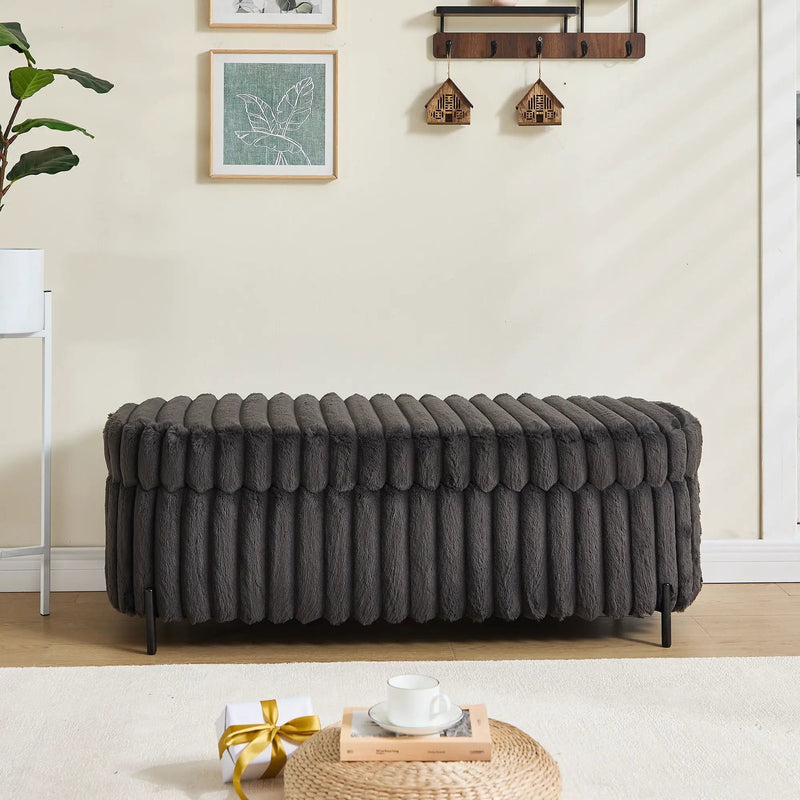 Flip Top Storage Bench With Metal Legs by Unique Piece Furniture