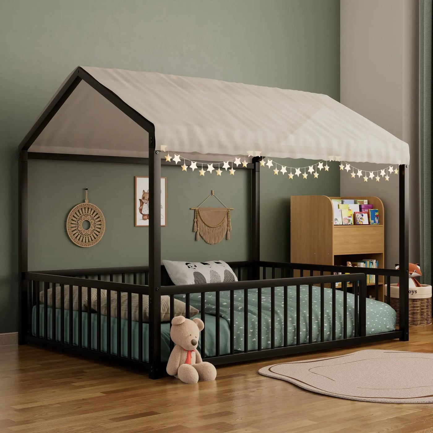 Montessori Floor Bed Frame With House Shape by HouseOfZazla