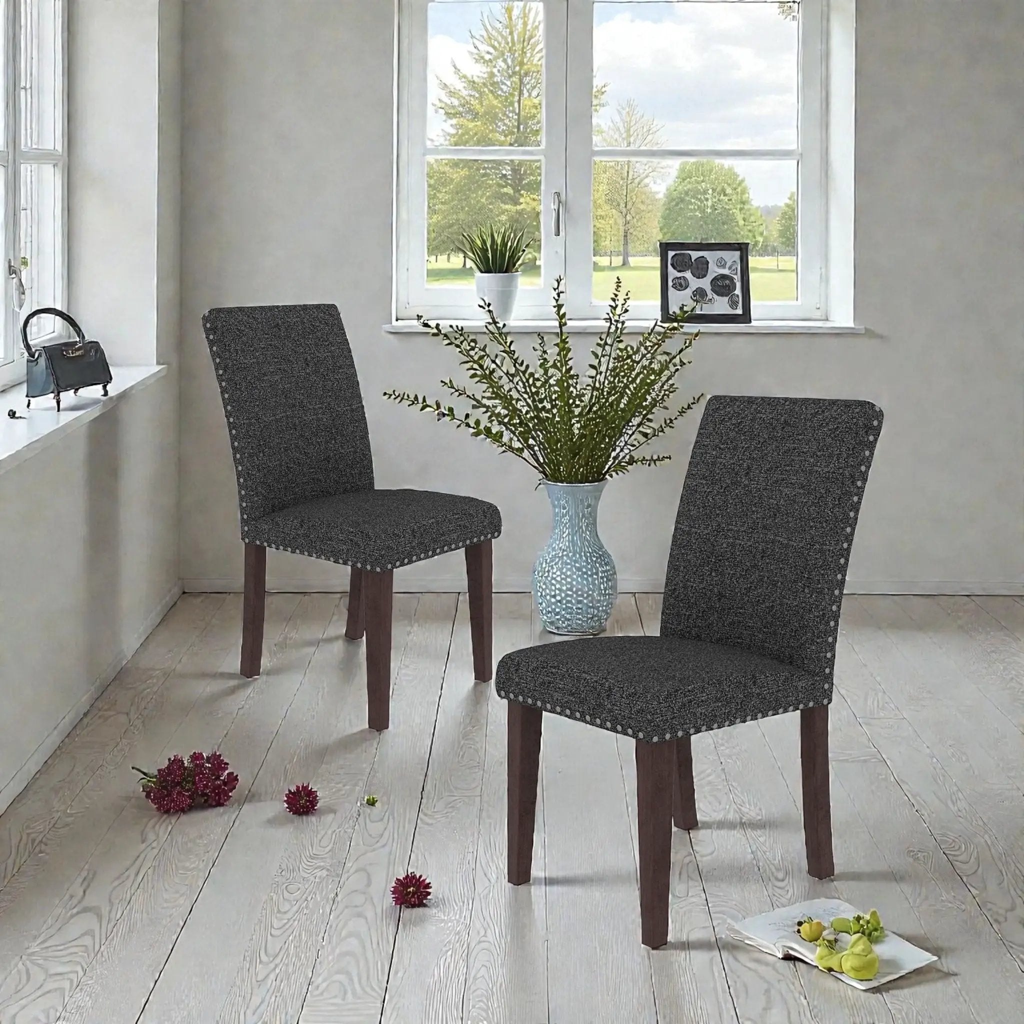 Upholstered Dining Chair With High Back Design (Set of 2) by Unique Piece Furniture