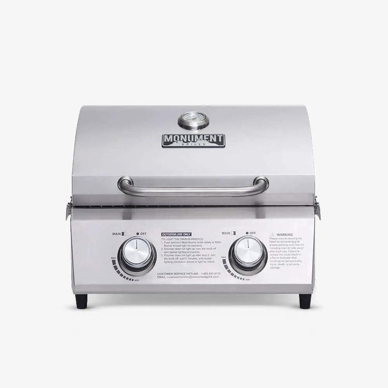 13742 | Stainless Tabletop Propane Gas Grill by Monument Grills