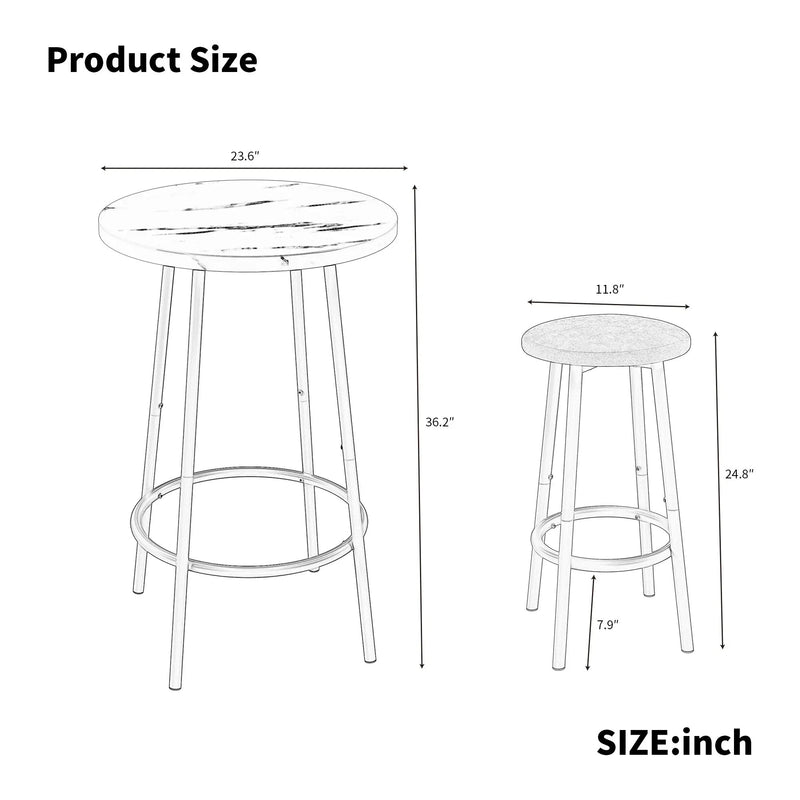 3-Piece Bar Table Set with 2 Bar Stools by HouseOfZazla