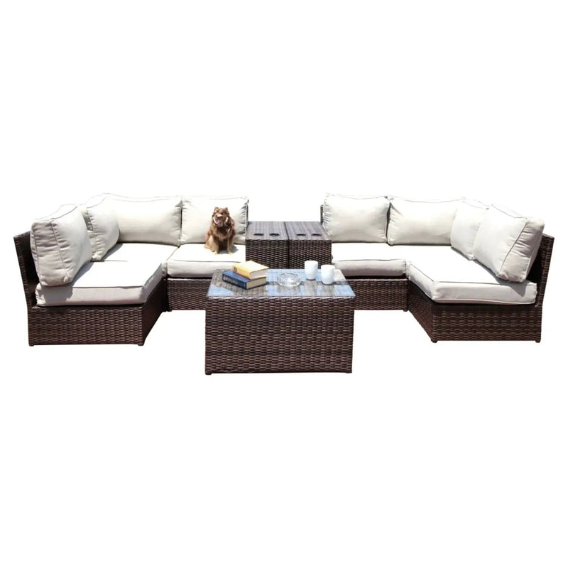Comfortable Modern Patio Rattan Sectional Set With Cushions by Unique Piece Furniture
