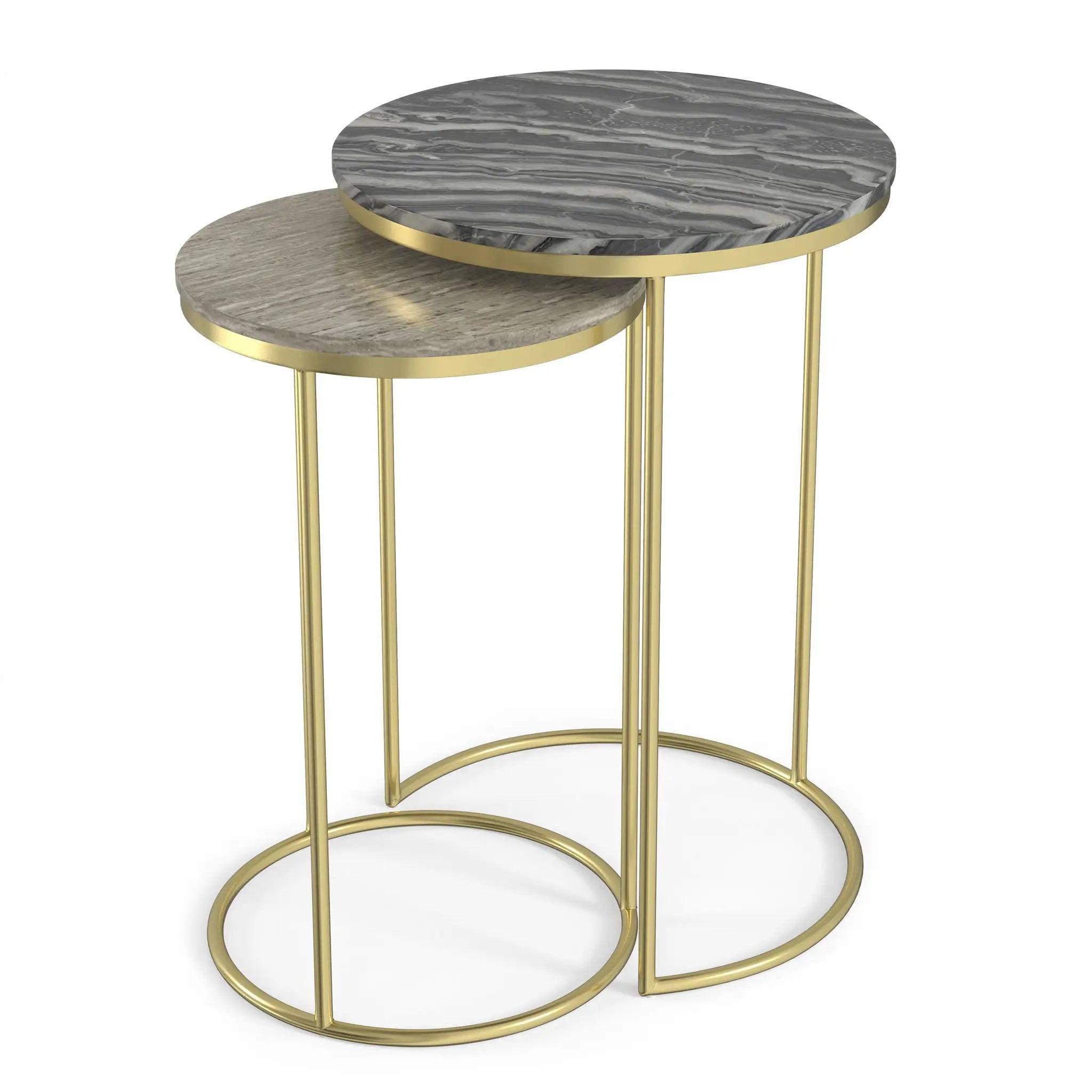 Ashley - 2 Piece Nesting Table - Gold by Unique Piece Furniture