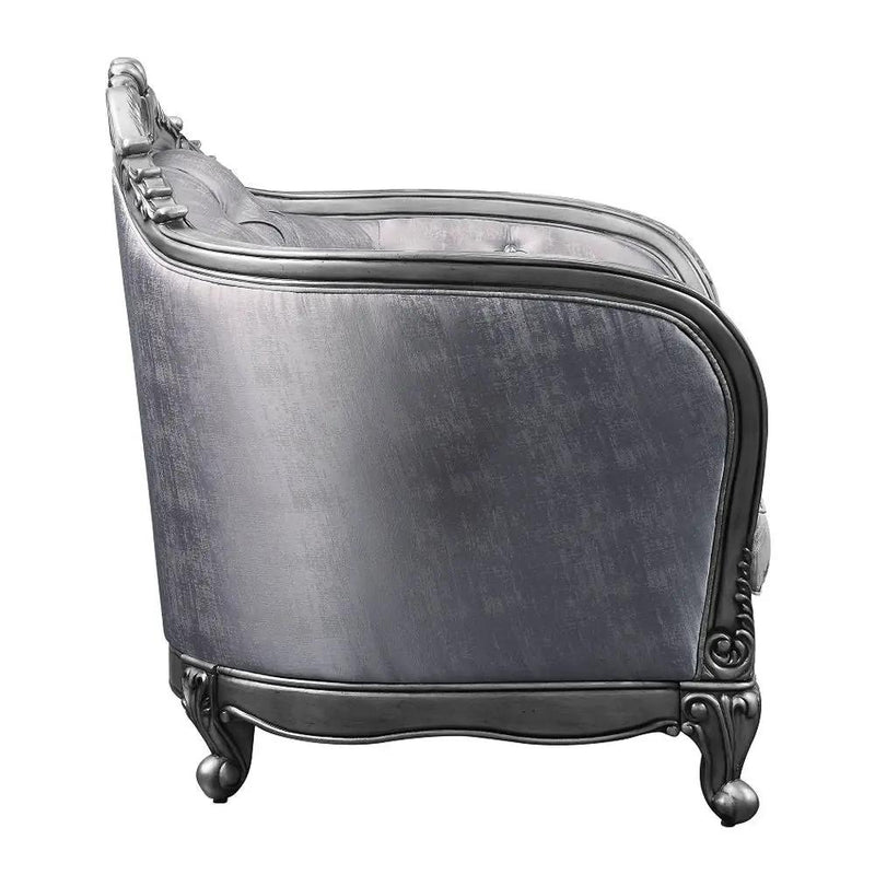 Ariadne - Chair With Pillow - Fabric & Platinum by Unique Piece Furniture