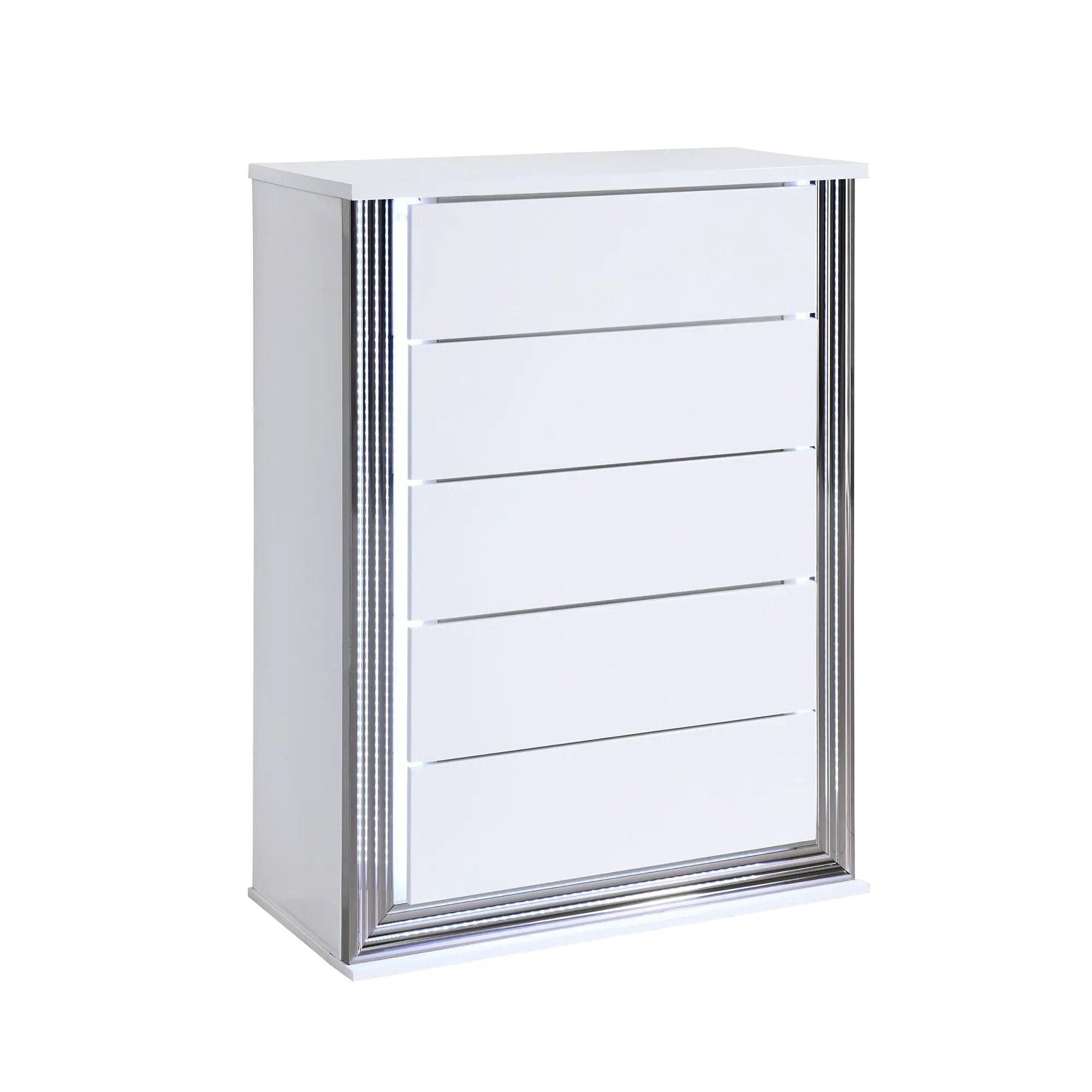 Moon - Smooth Chest With LED - White by Unique Piece Furniture