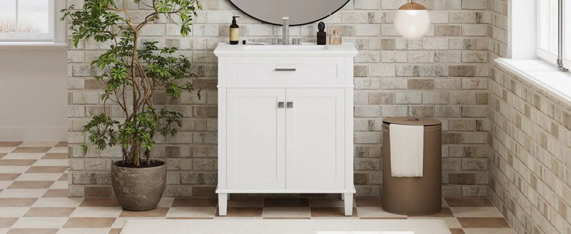 Bathroom Vanity With Ceramic Basin, Soft Close Door And Adjustable Shelves by HouseOfZazla